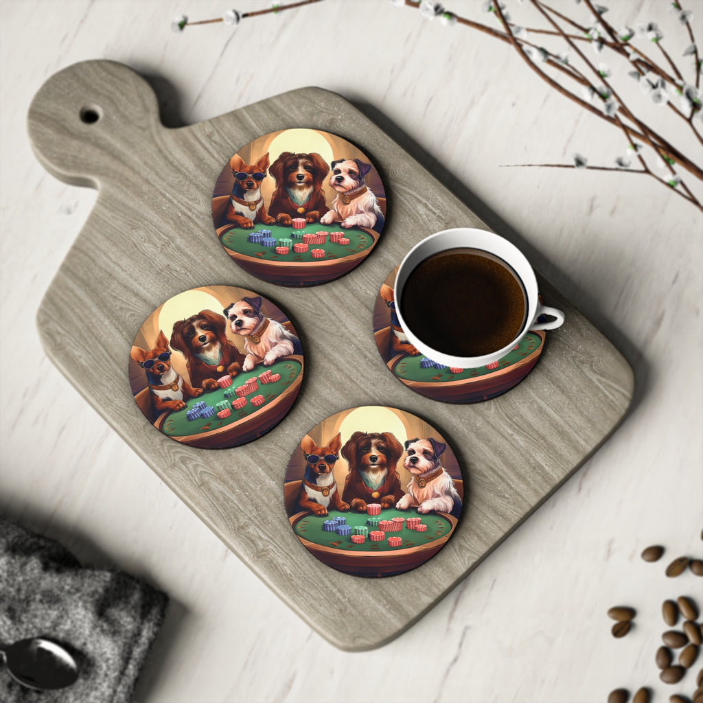 Puppy Poker Coasters
