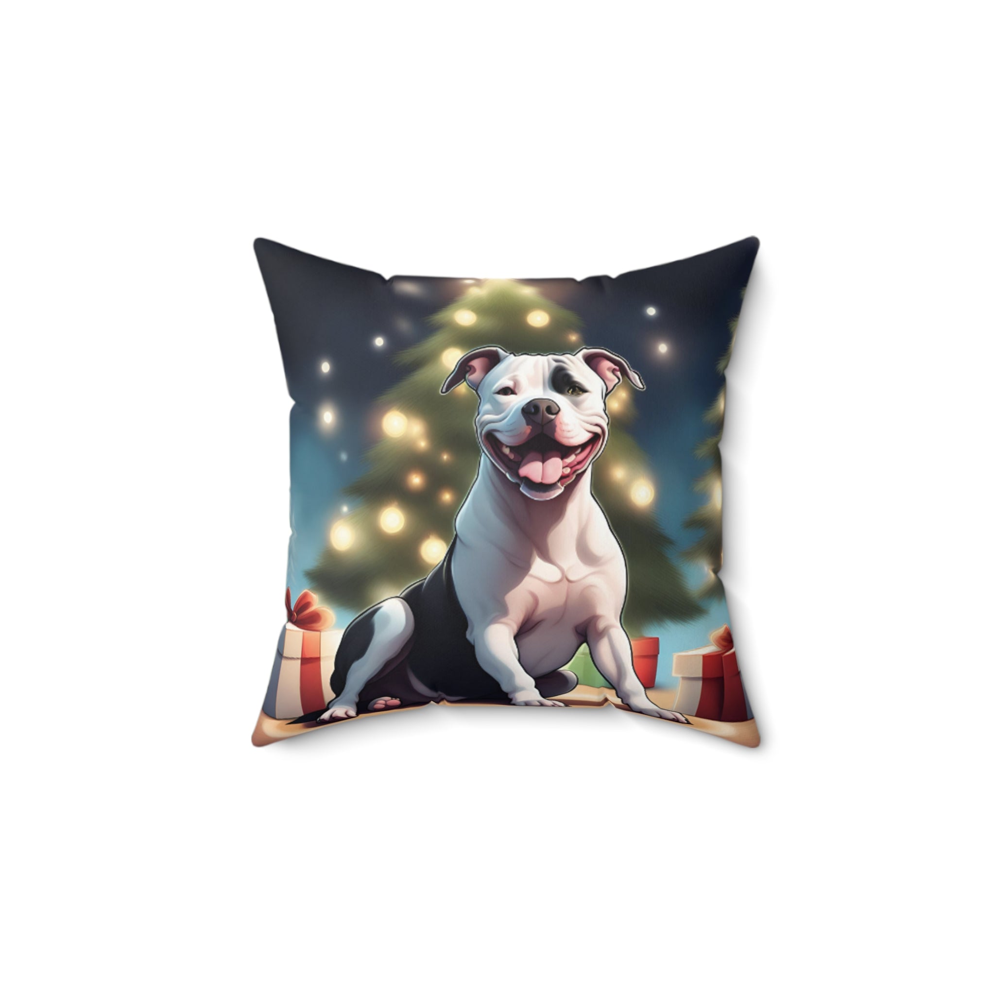 Pit Bull Holiday Polyester Square Pillow