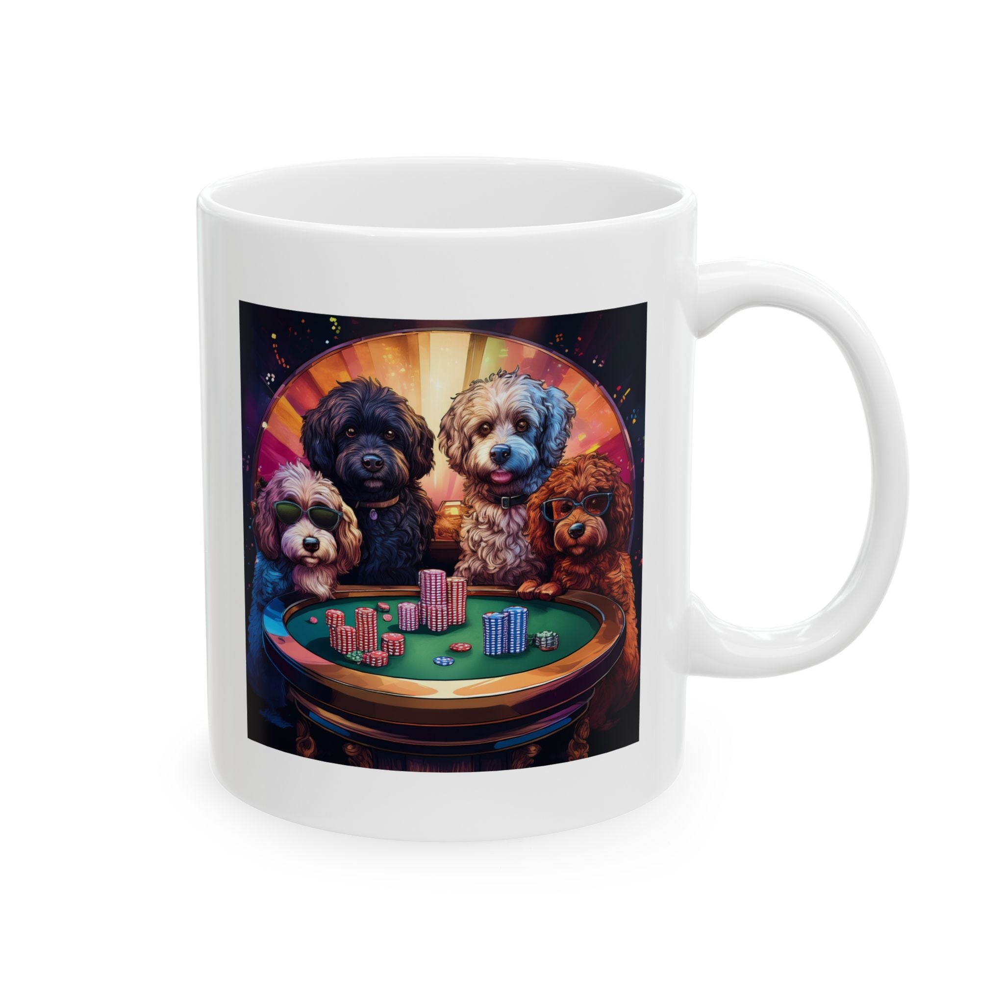 Doodle Poker Game Ceramic Mug, (11oz, 15oz)