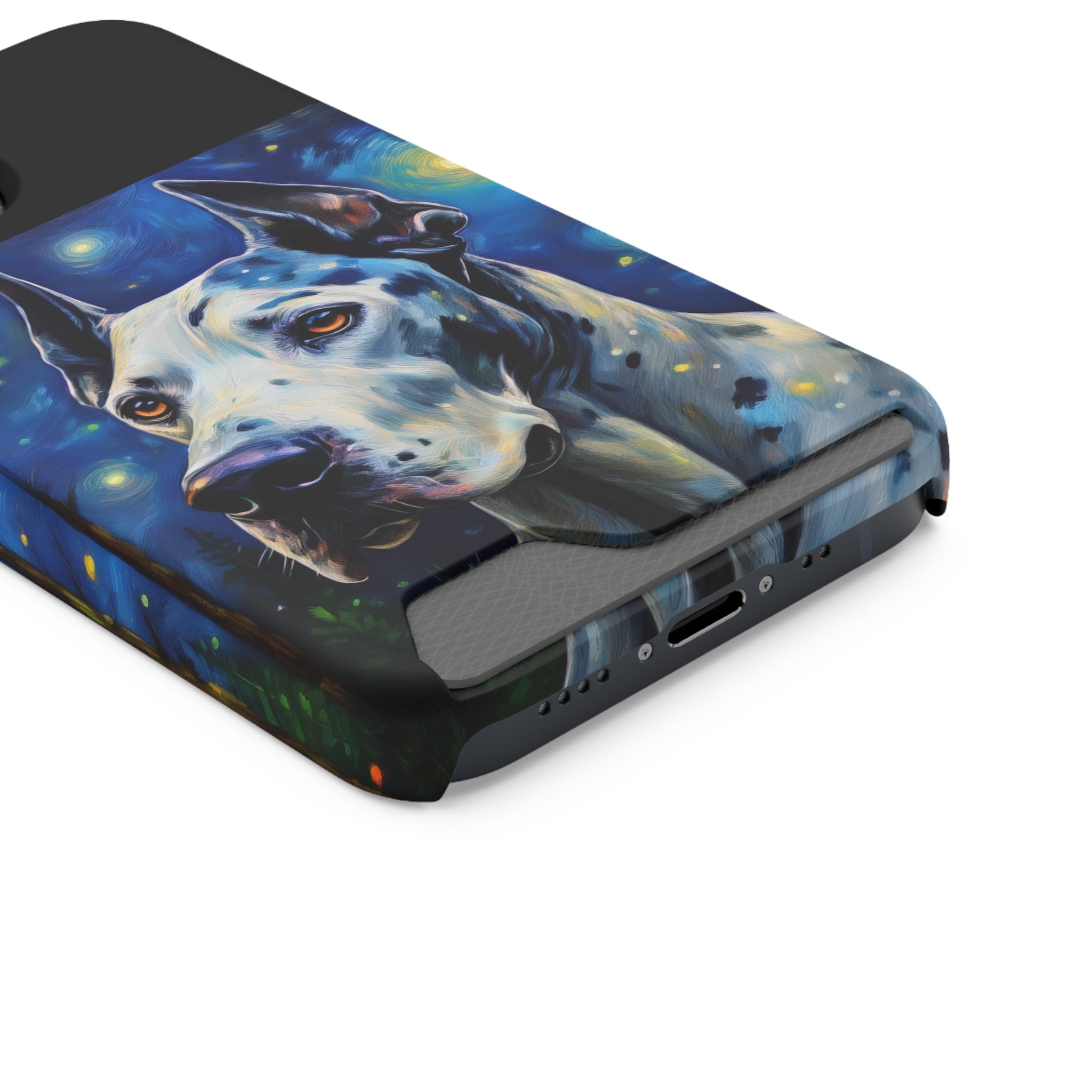 Great Dane Stary Night Phone Case with Card Holder