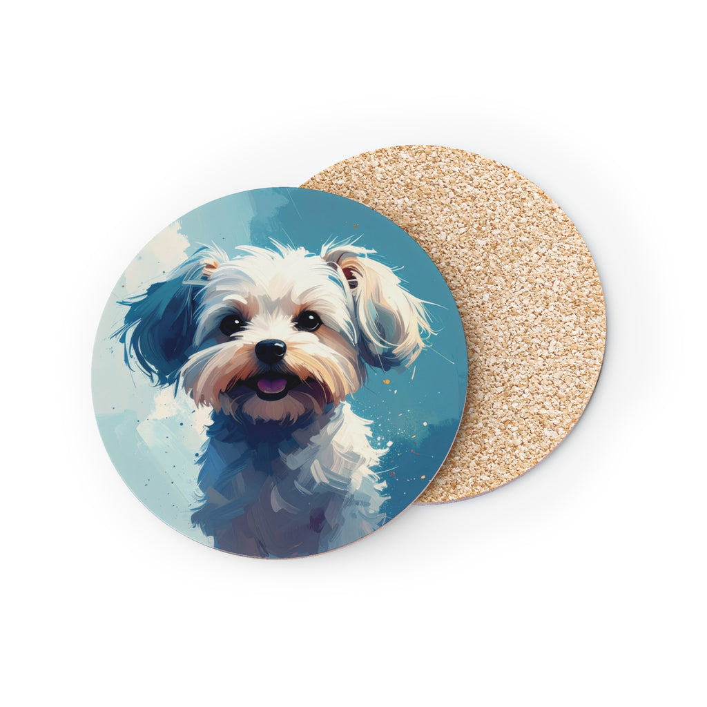 White Frost Yorkie Coasters