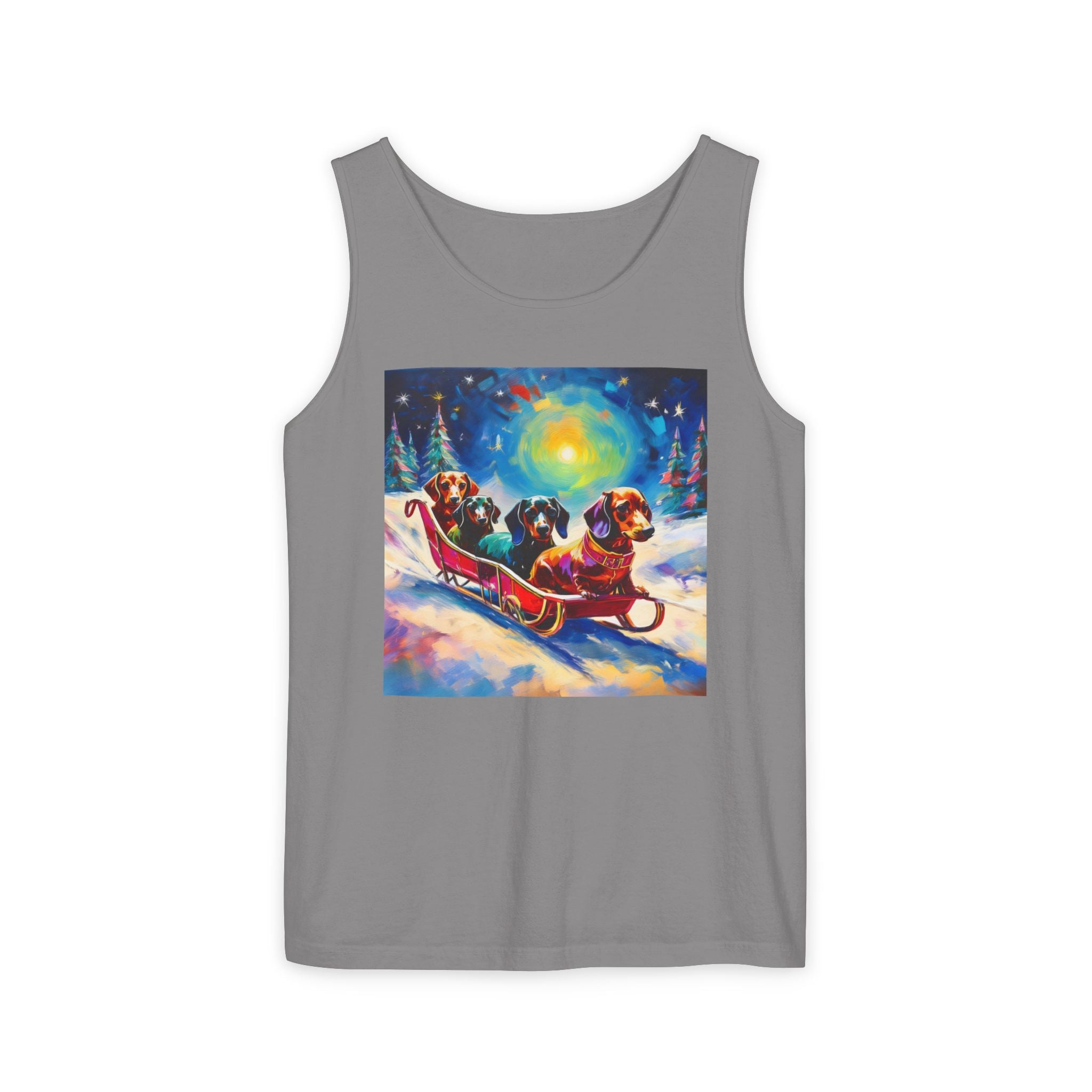 Dachshund Night Sleighride Unisex Tank Top