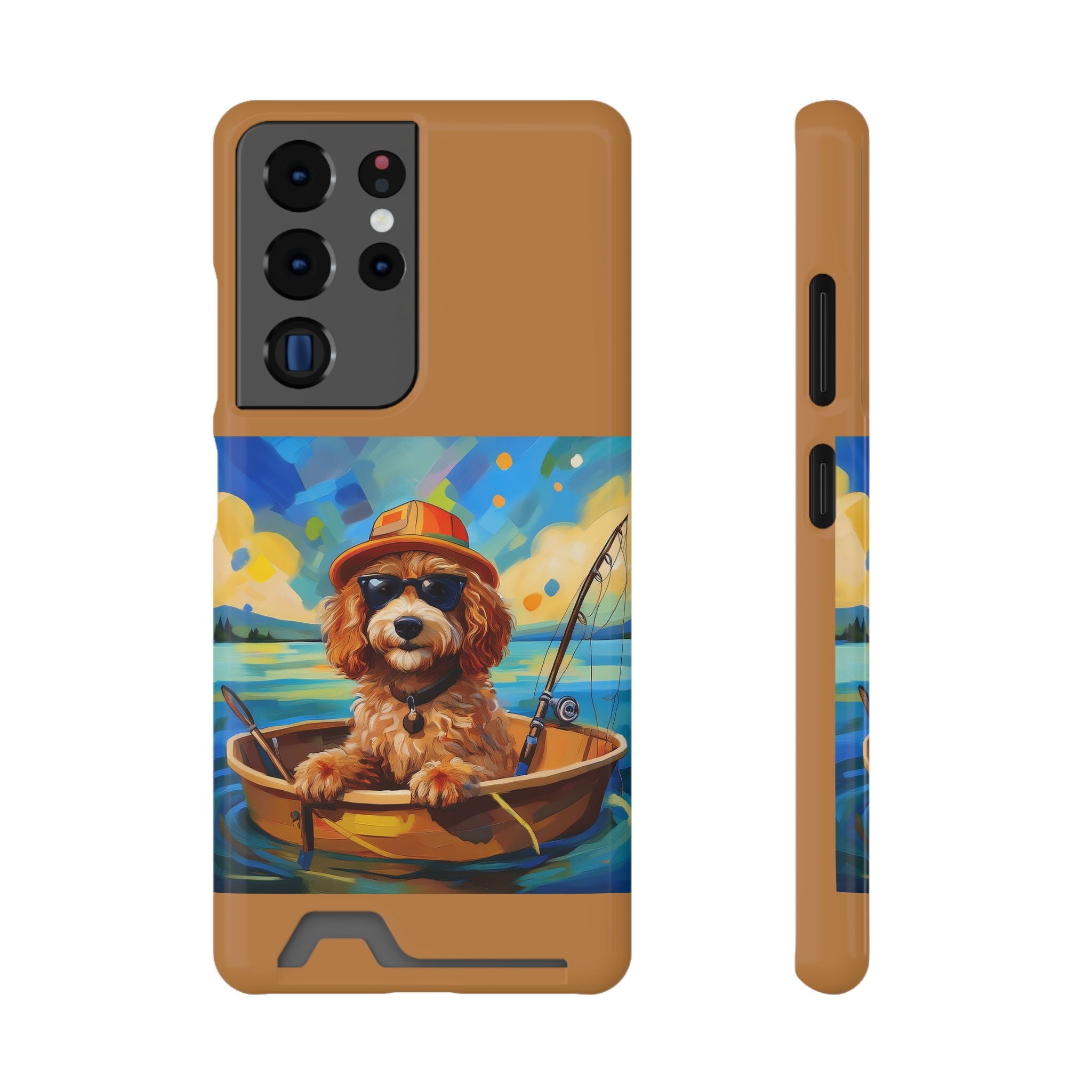 Doodle Fishing Phone Case with Card Holder