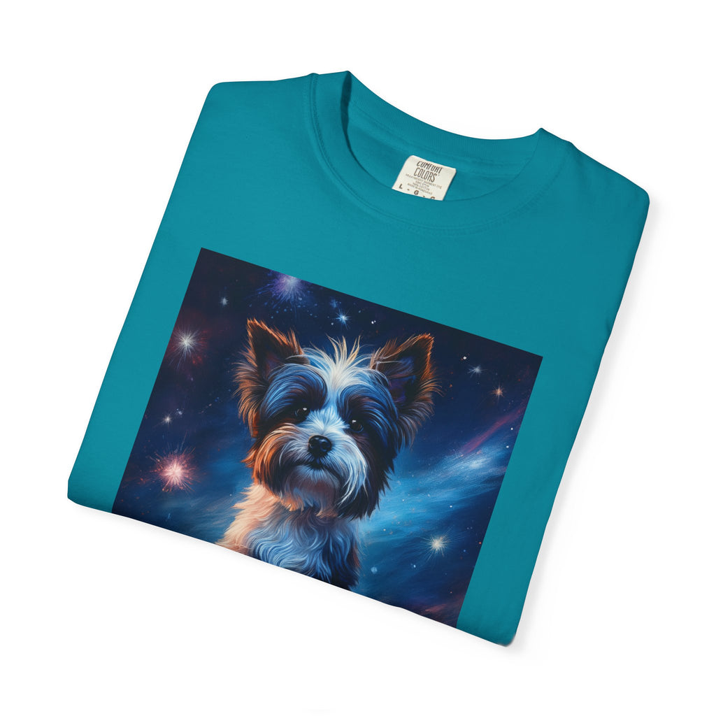 Biewer Terrier Stary Night Unisex Garment-Dyed T-shirt