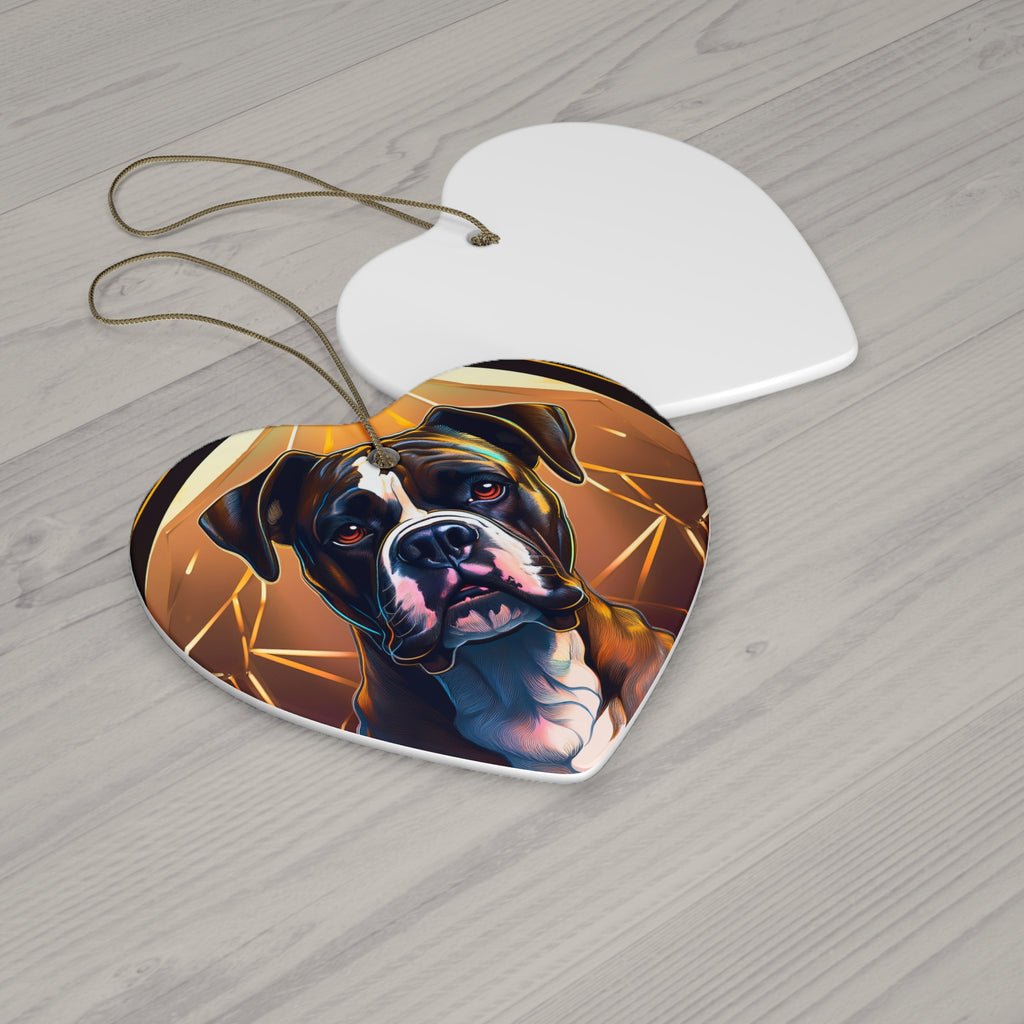 Brindle Gold Boxer Ceramic Ornament