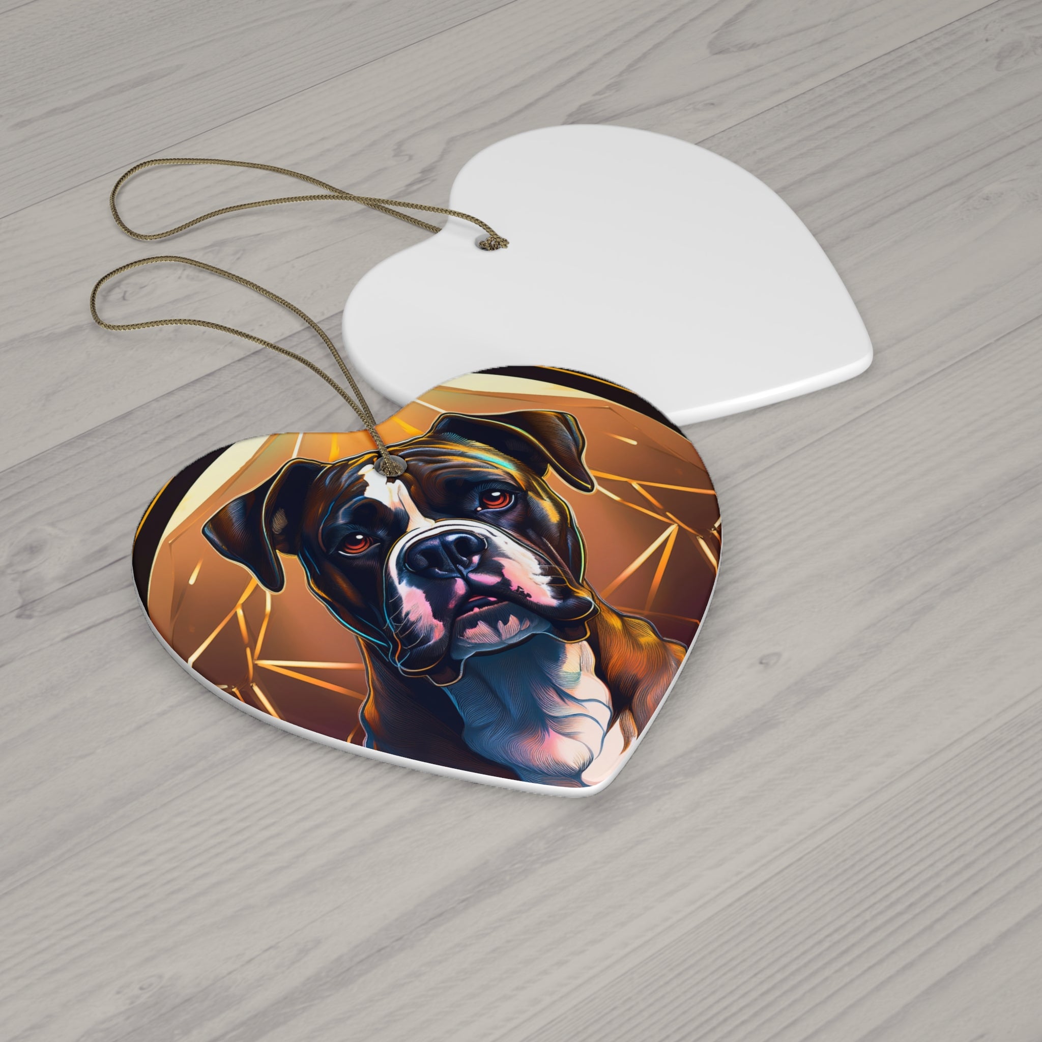 Brindle Gold Boxer Ceramic Ornament