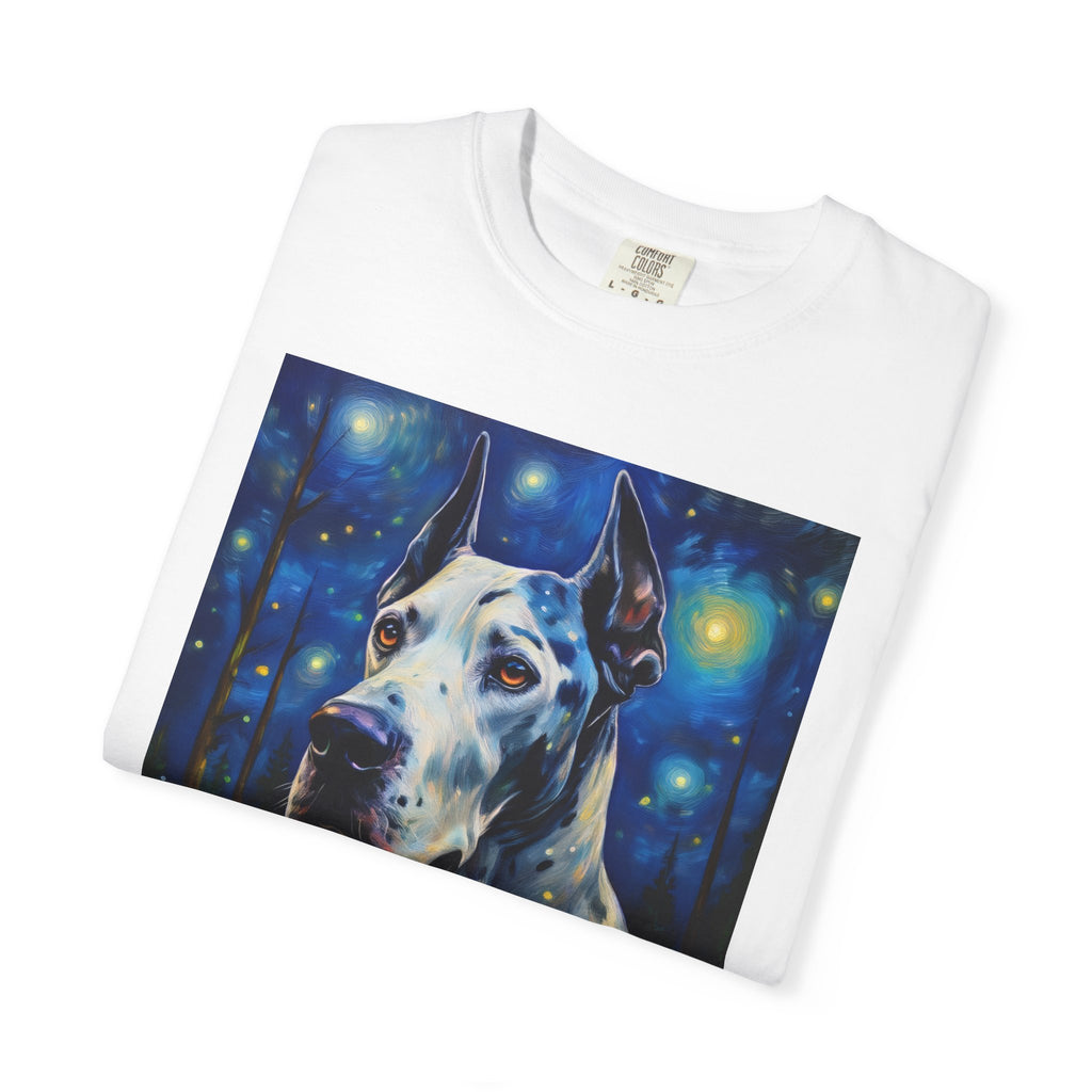 Great Dane Stary Night Unisex Garment-Dyed T-shirt
