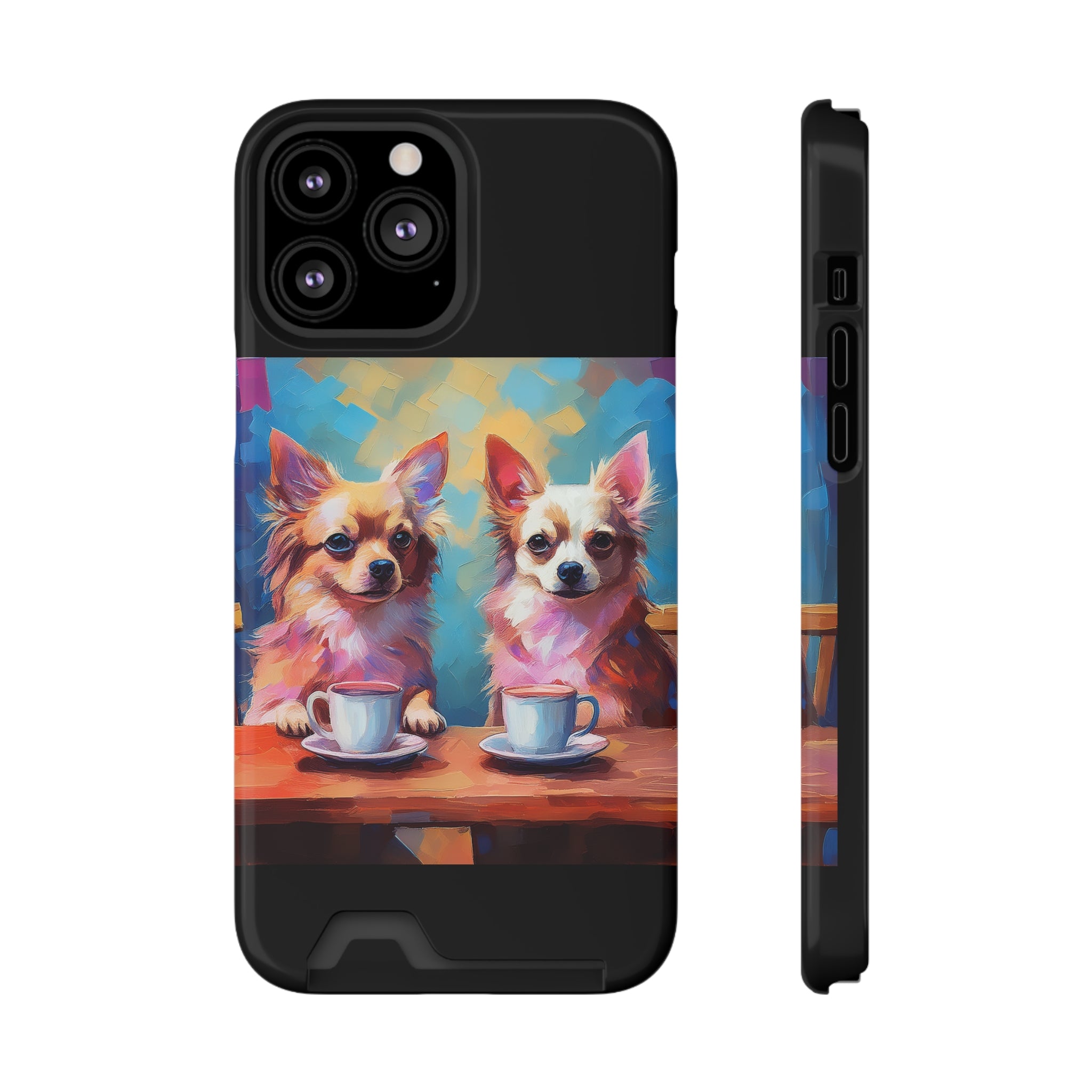 Cafe con Chihuahua Phone Case with Card Holder