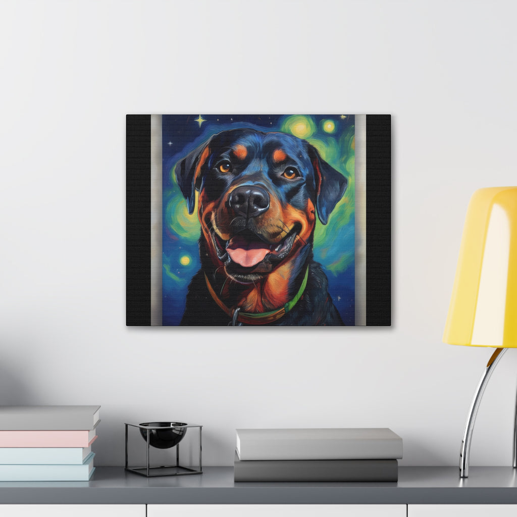 Rottweiler Stary Night Canvas Painting