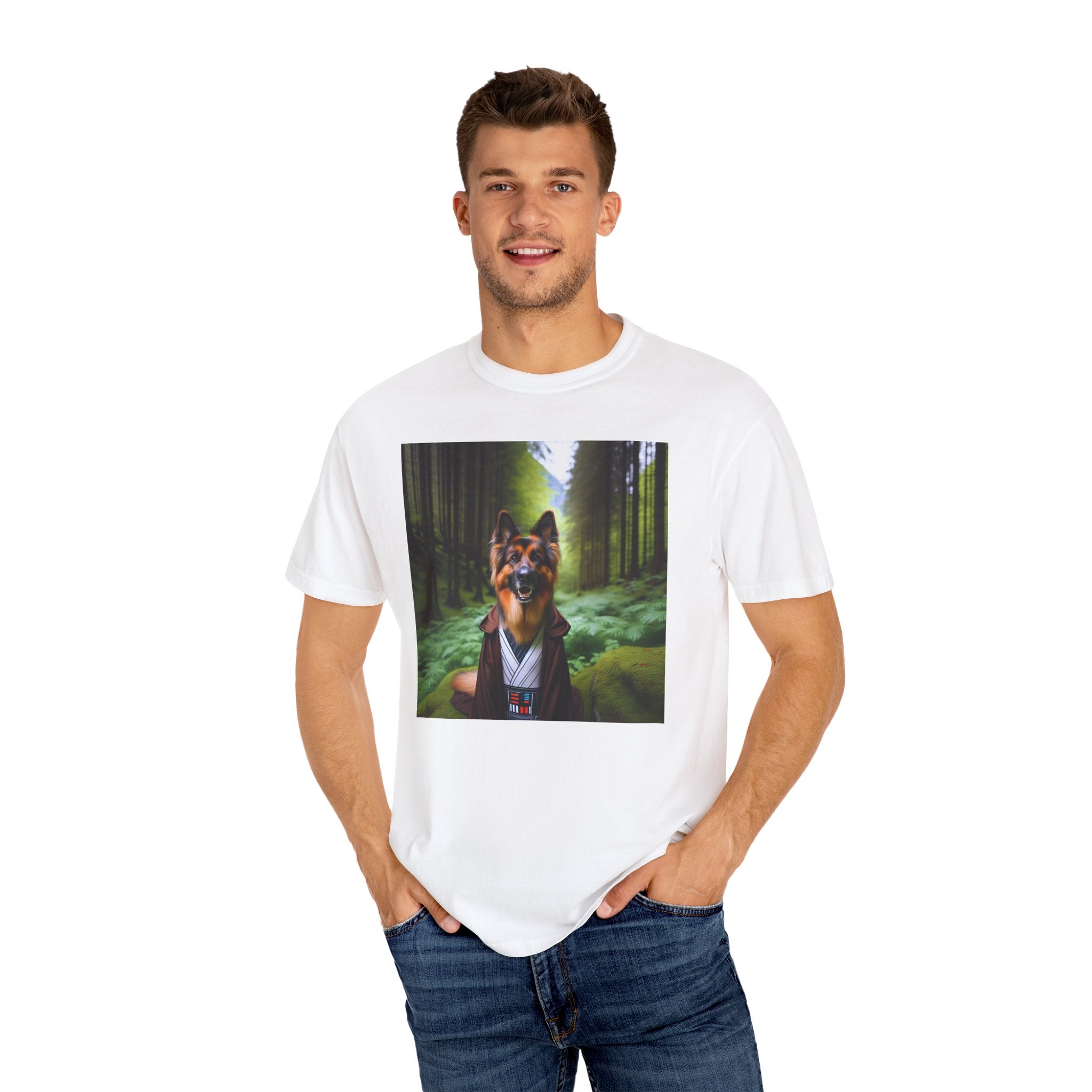 German Shepherd Forest Knight Unisex Garment-Dyed T-shirt