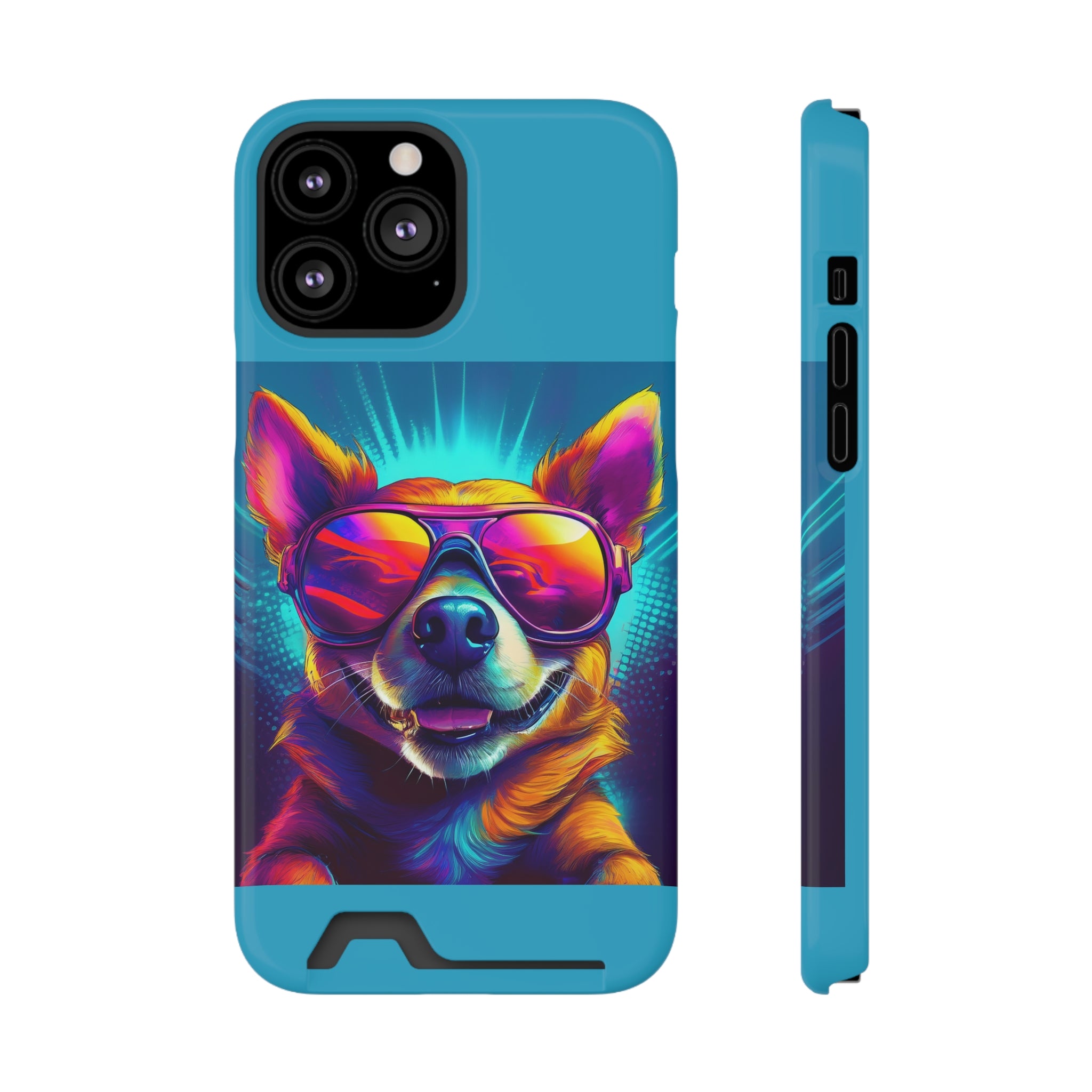 Chihuahua Cool Sunglasses Phone Case with Card Holder
