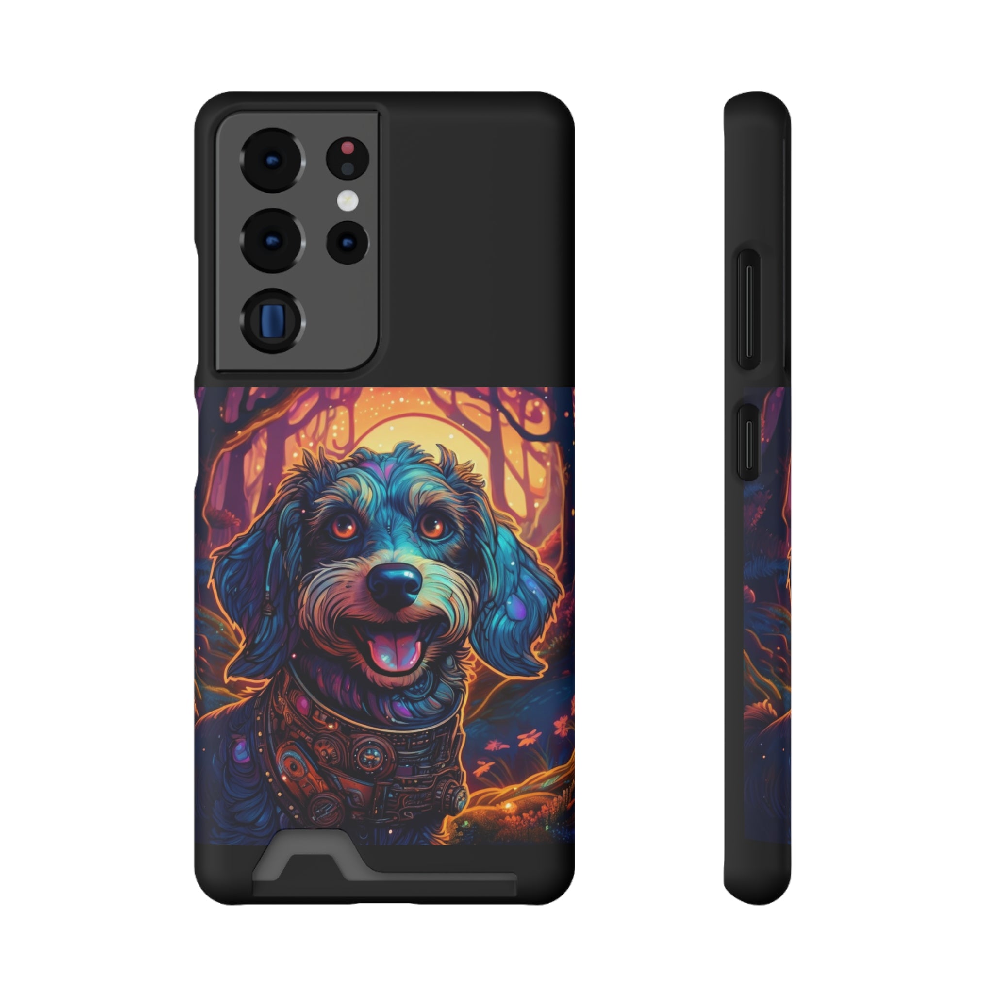 Dachshund Steampunk Phone Case with Card Holder