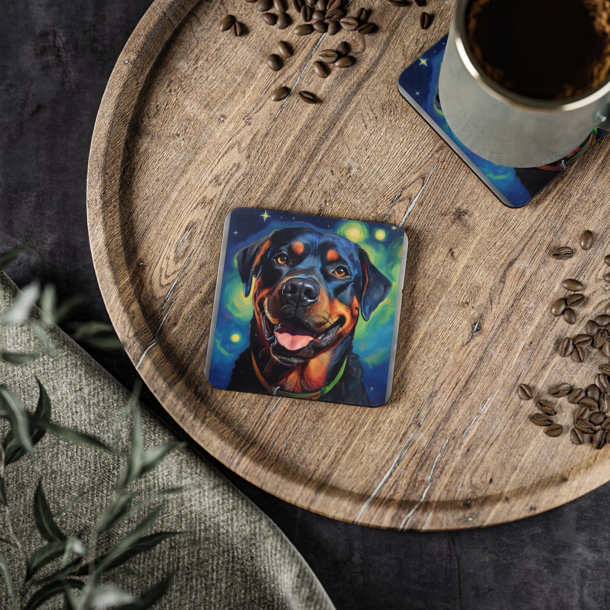 Rottweiler Stary Night Coasters