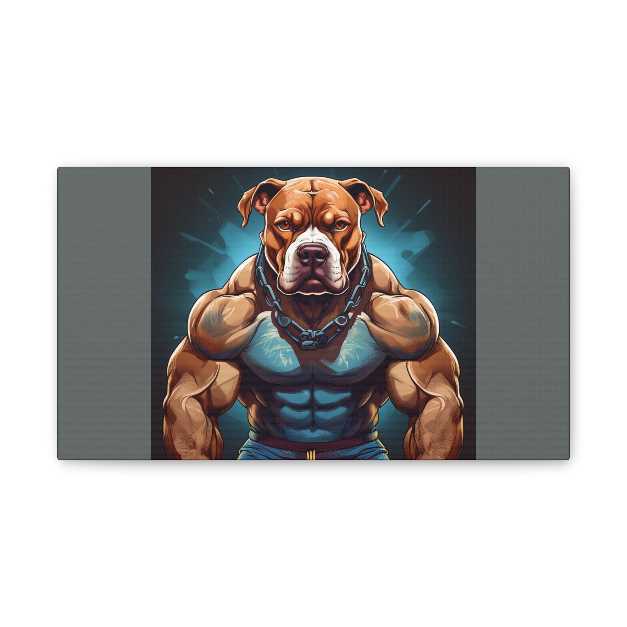 Pitbull Body Builder Cavas Painting