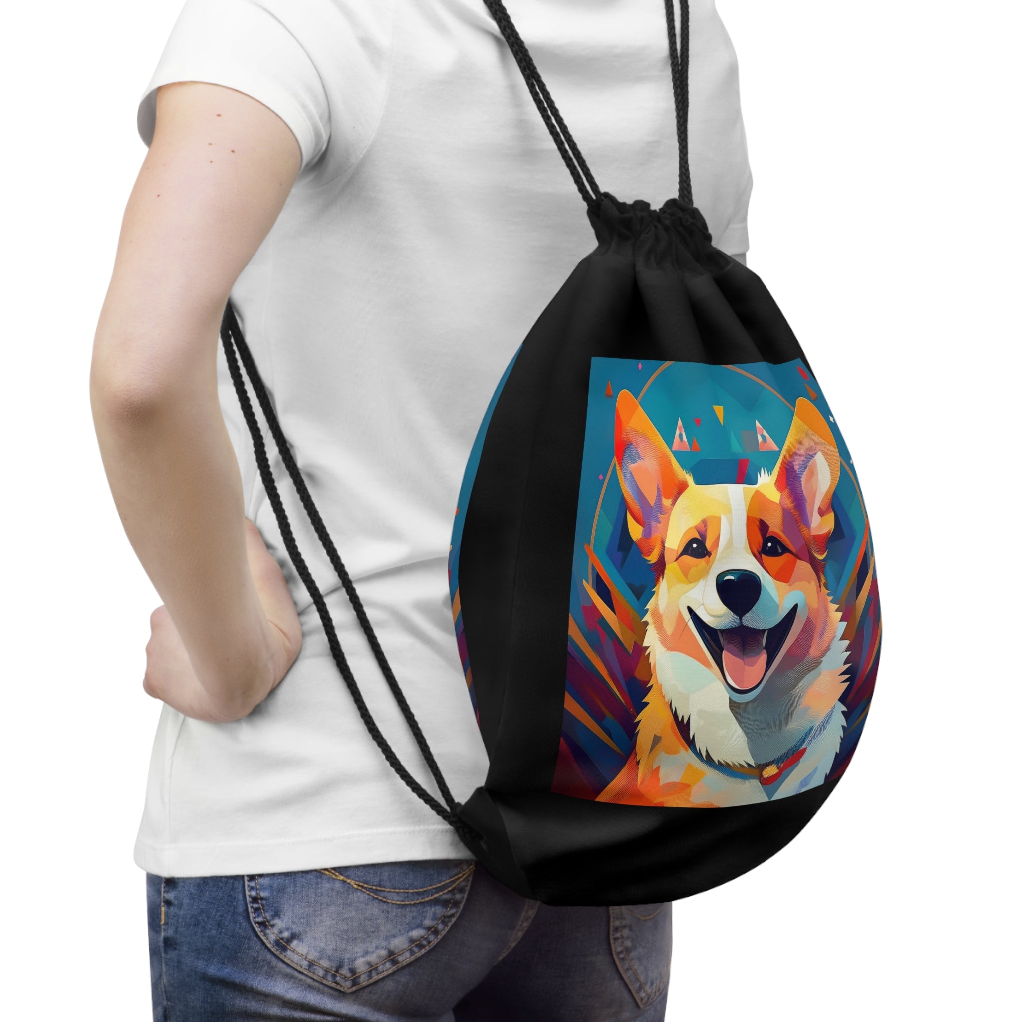 Corgi Drawstring Bag