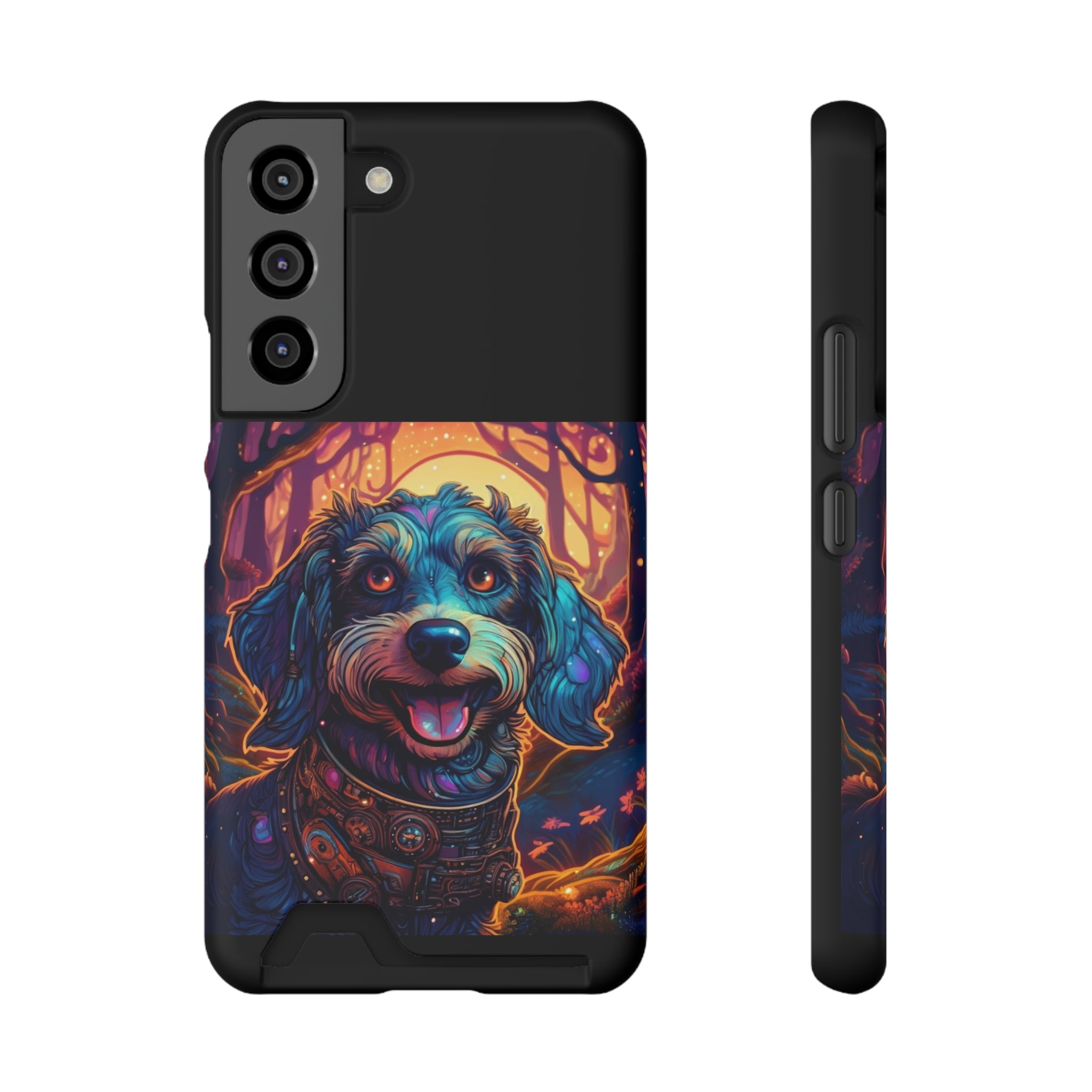Dachshund Steampunk Phone Case with Card Holder