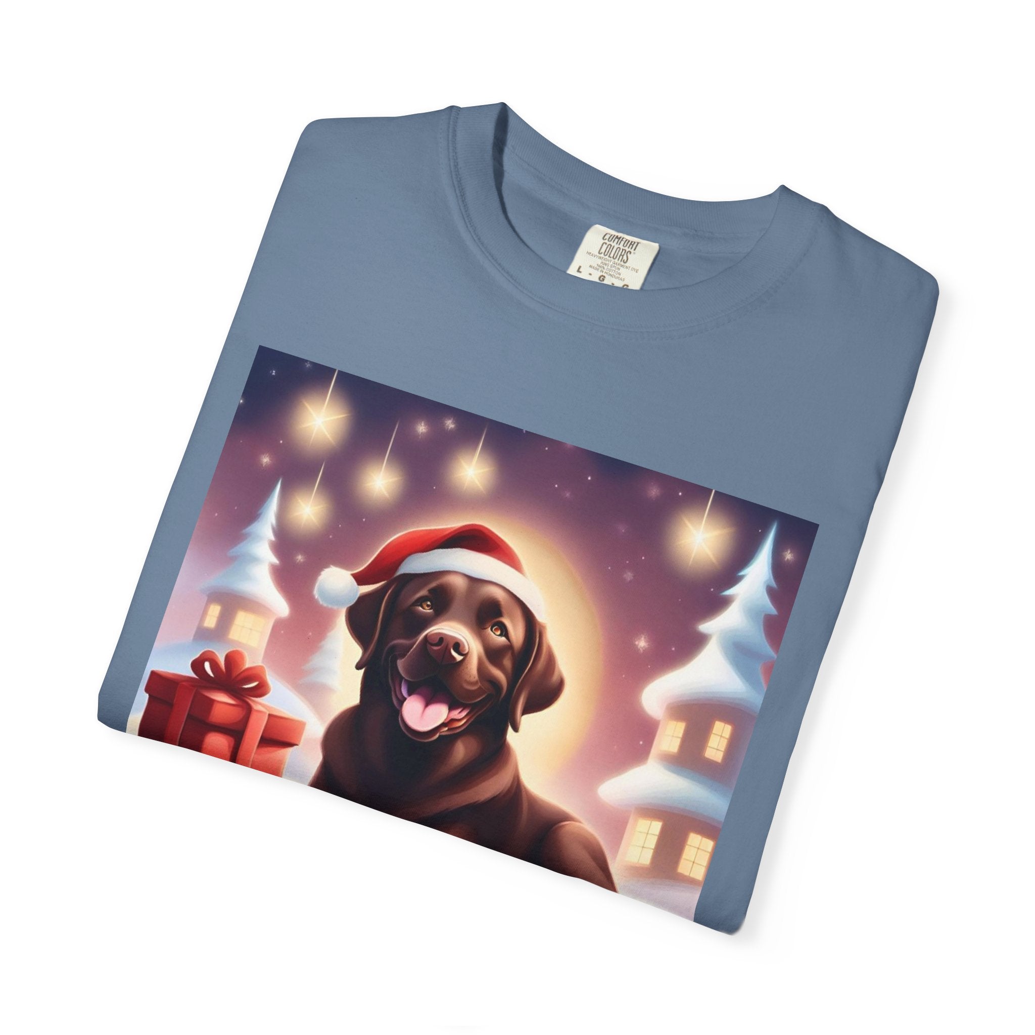 Chocolate Lab Holiday Unisex Garment-Dyed T-shirt