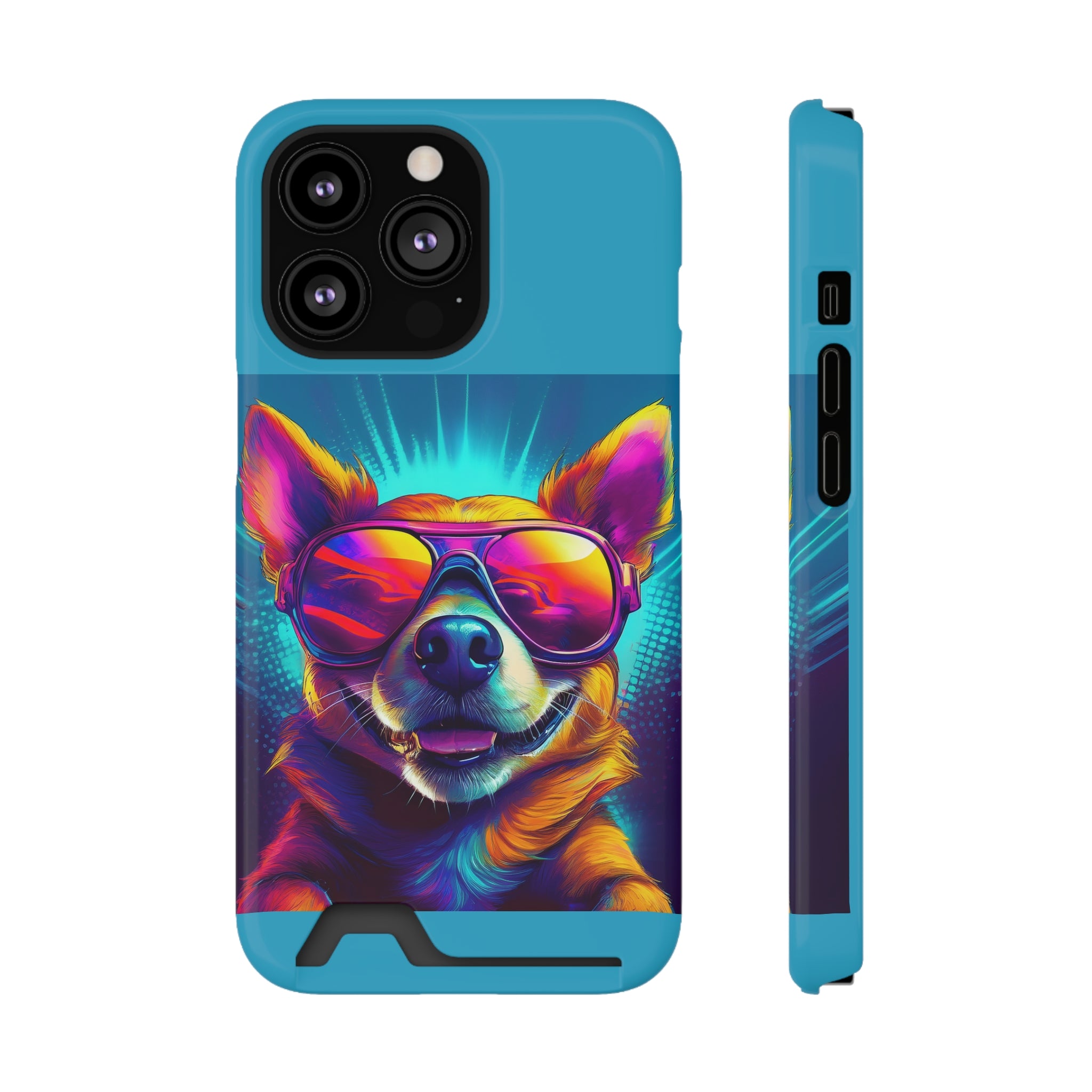 Chihuahua Cool Sunglasses Phone Case with Card Holder