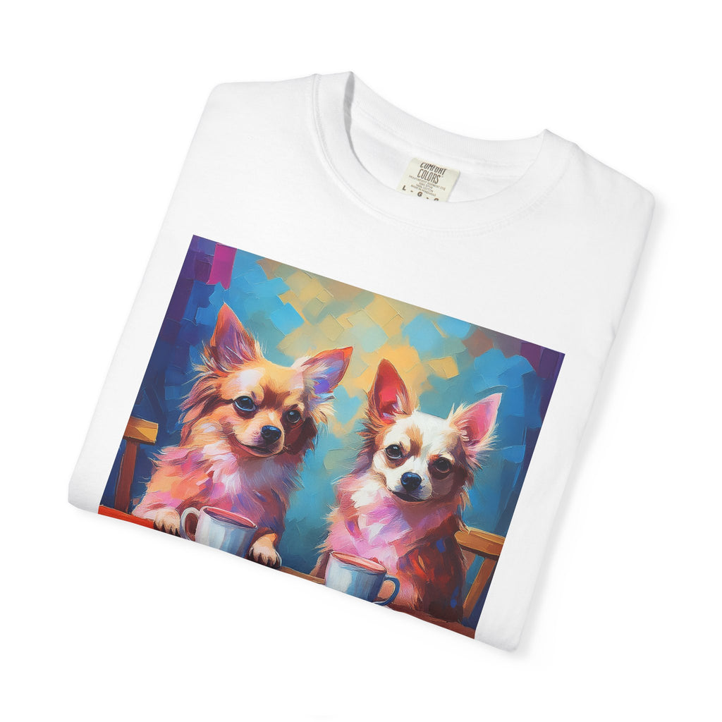 Cafe con Chihuahua Unisex Garment-Dyed T-shirt