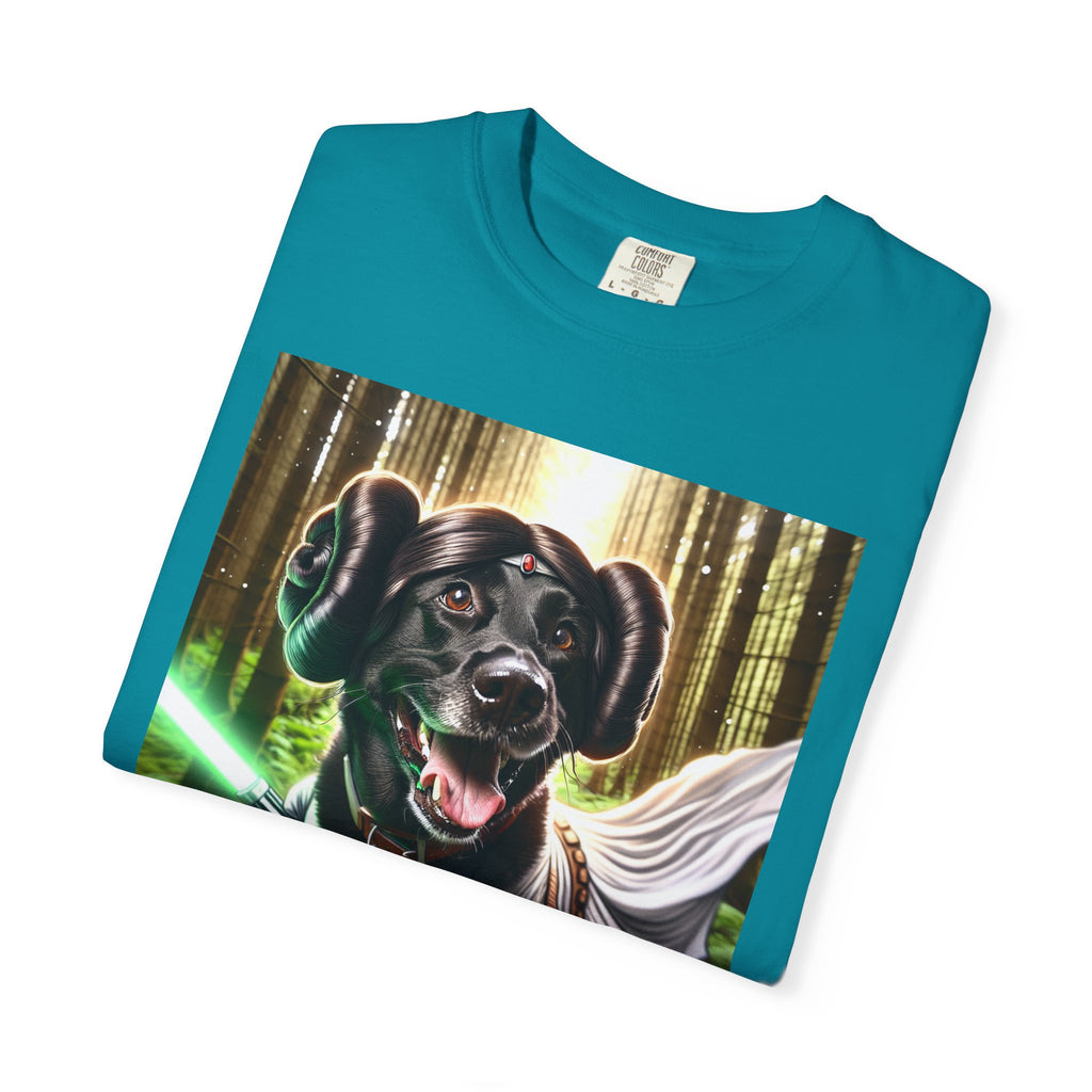 Black Lab Galaxy Princess Unisex Garment-Dyed T-shirt