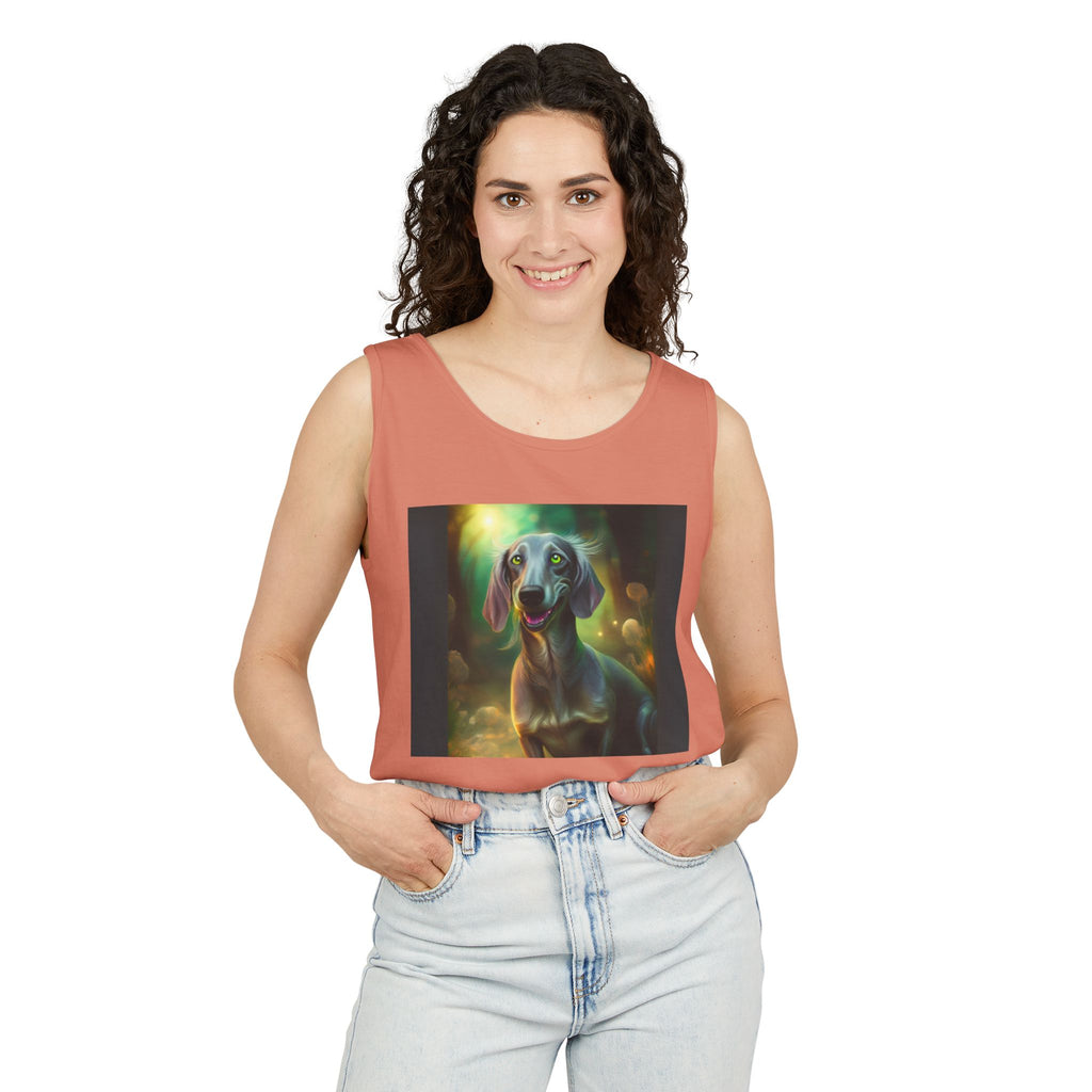 Silver Grey Dachshund Unisex Tank Top