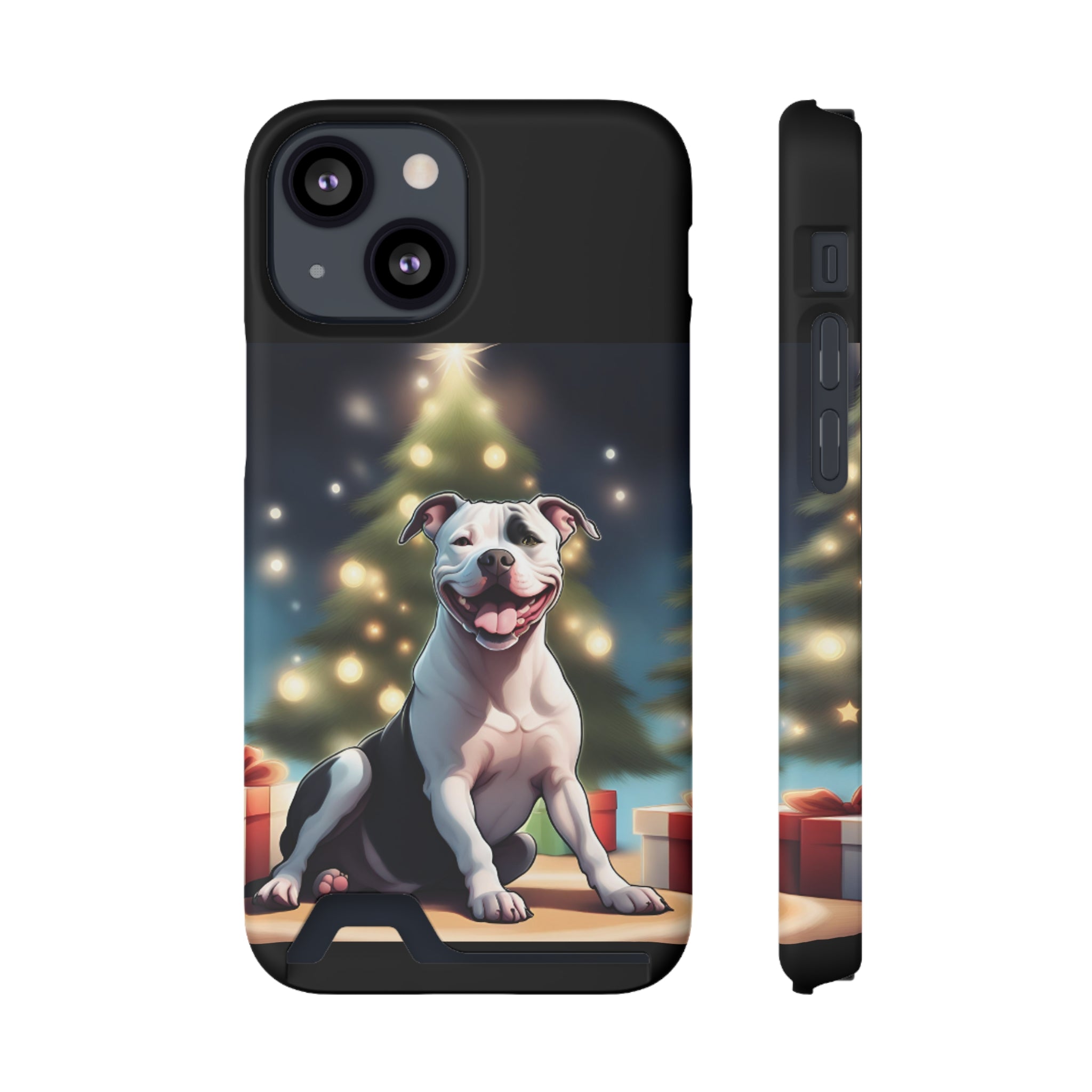 Pitbull Holiday Phone Case with Card Holder