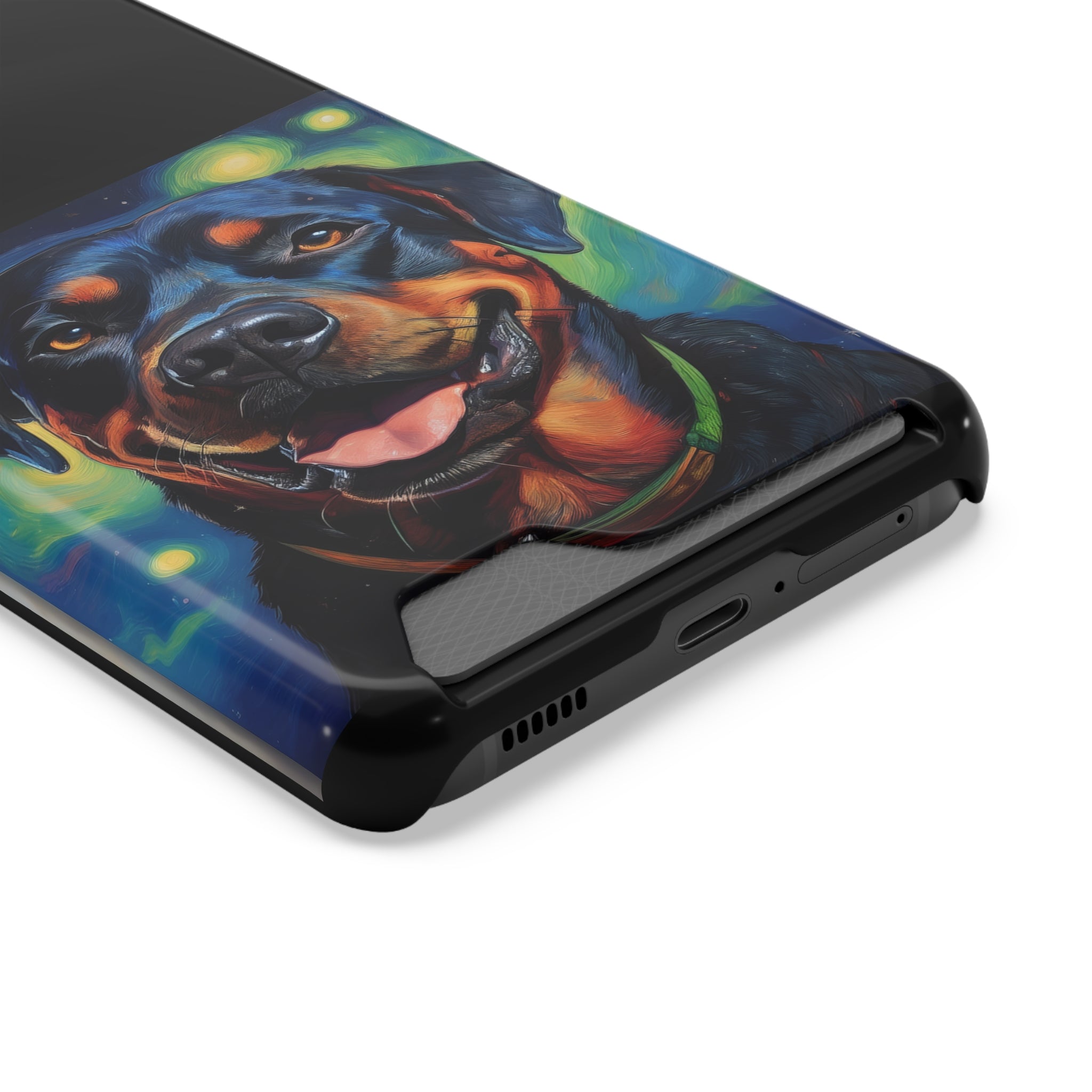 Rottweiler Stary Night Phone Case with Card Holder