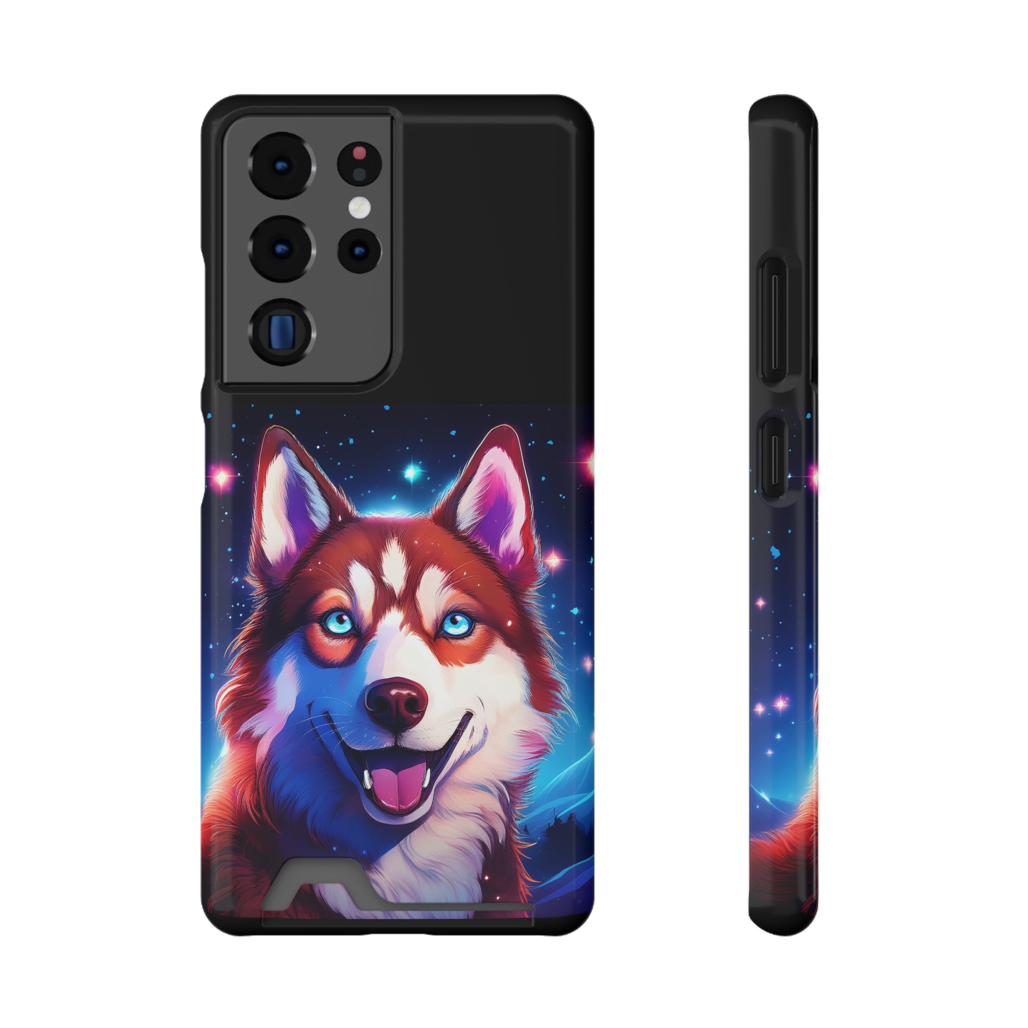Eskimo Husky Stary Night Phone Case with Card Holder