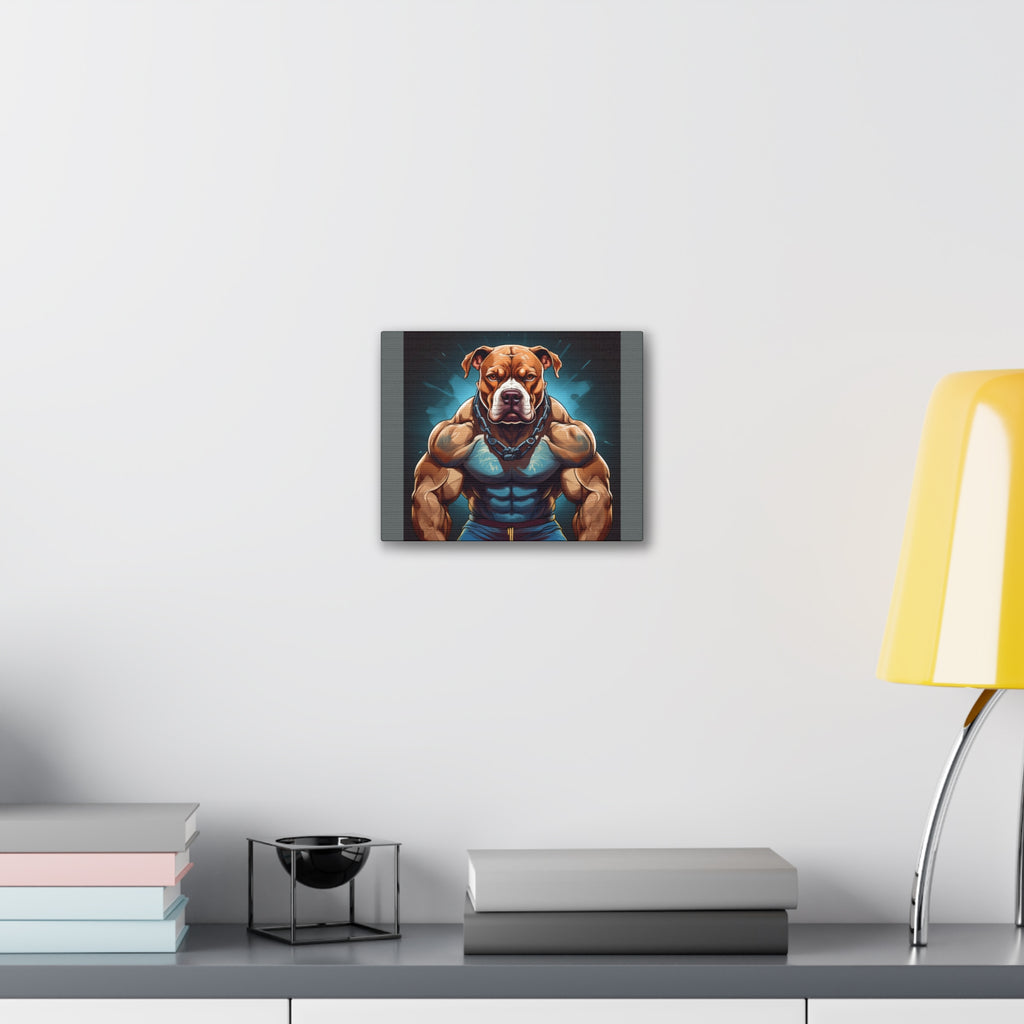 Pitbull Body Builder Cavas Painting