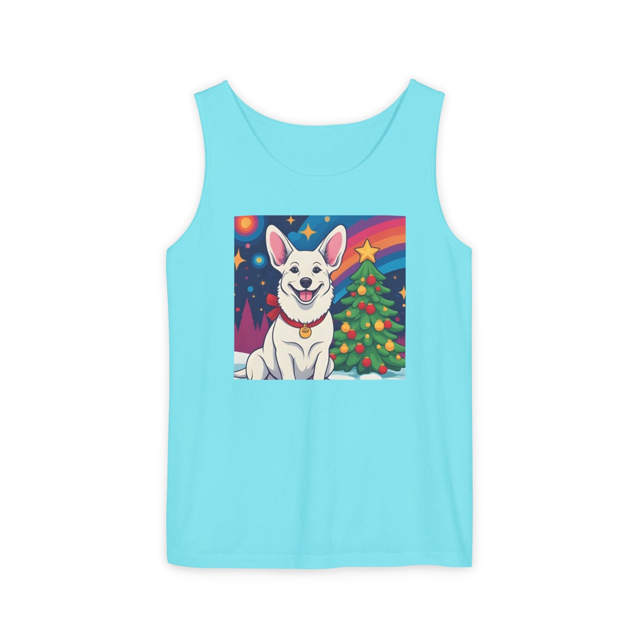 White Corgi Holiday Unisex Tank Top