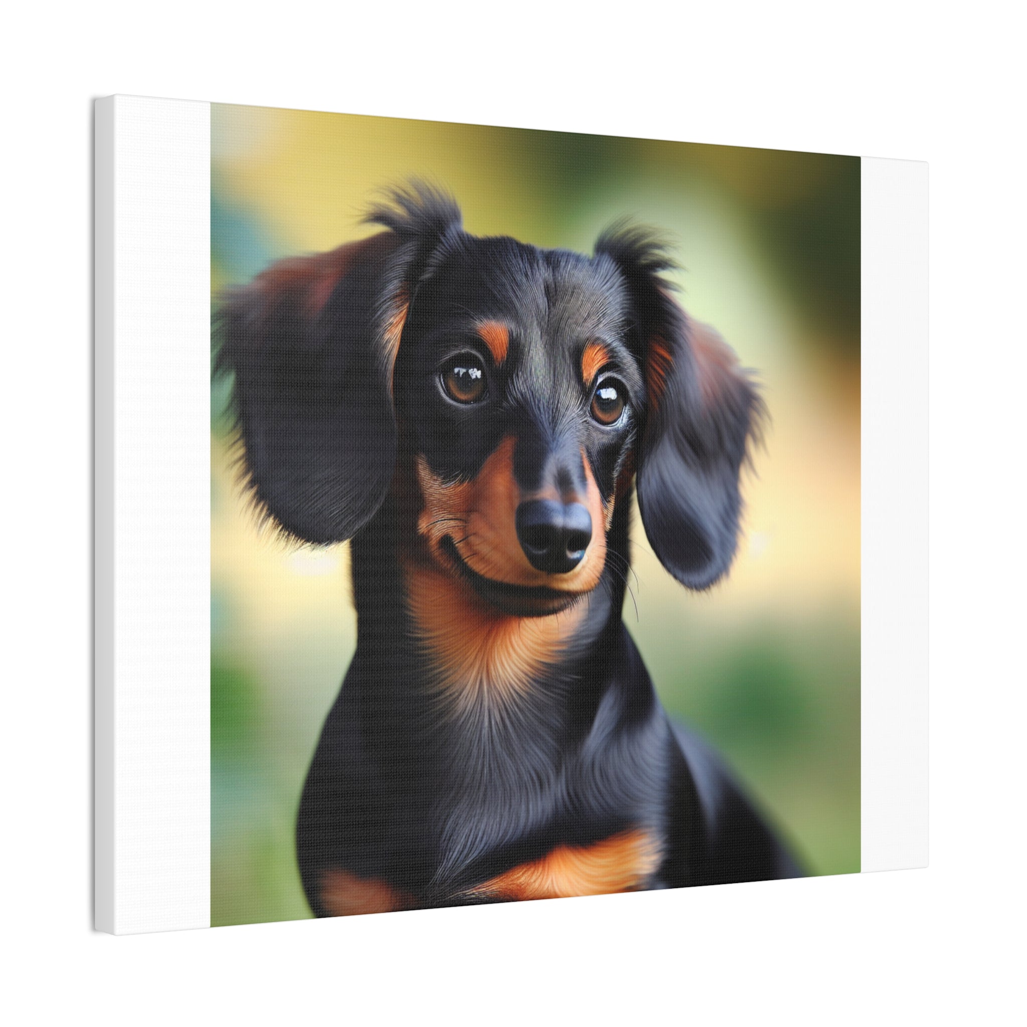 Black/Brown Dachshund Canvas Stretched, 0.75"