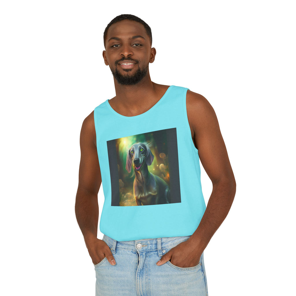 Silver Grey Dachshund Unisex Tank Top