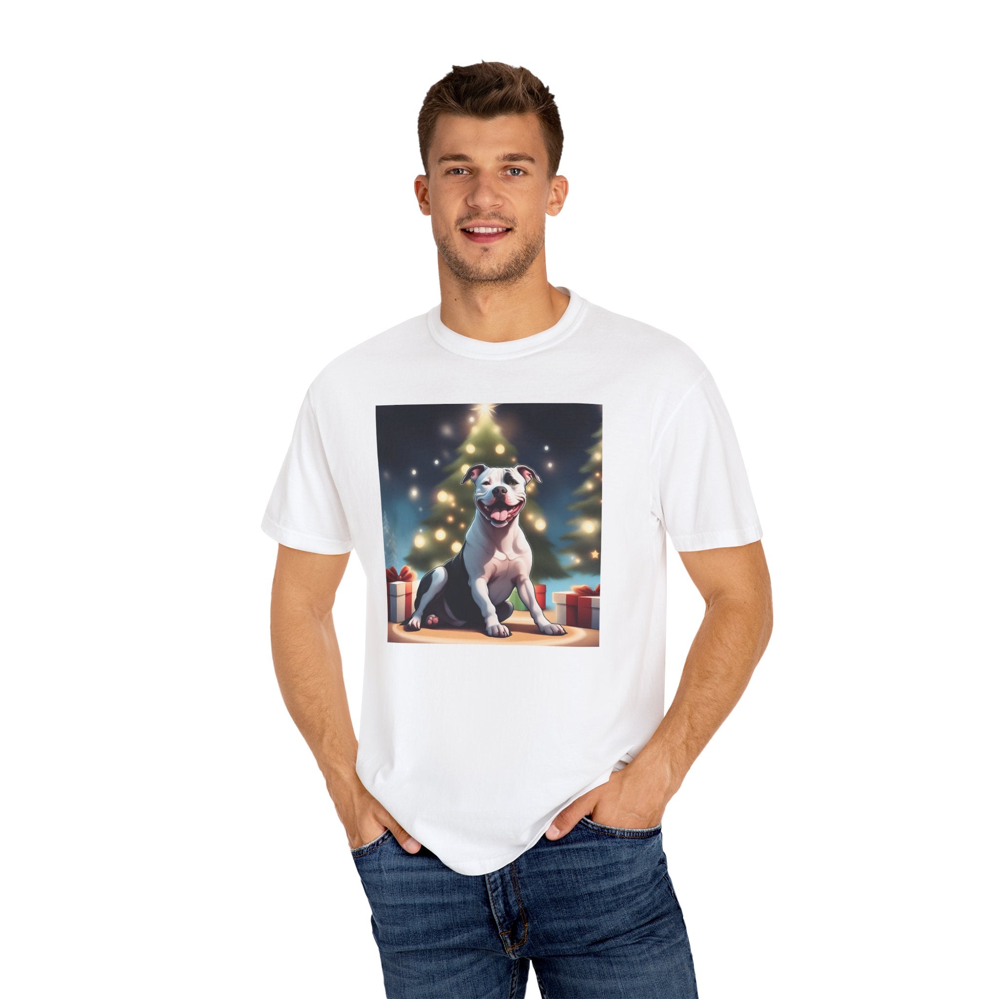 Pit Bull Holiday Unisex Garment-Dyed T-shirt