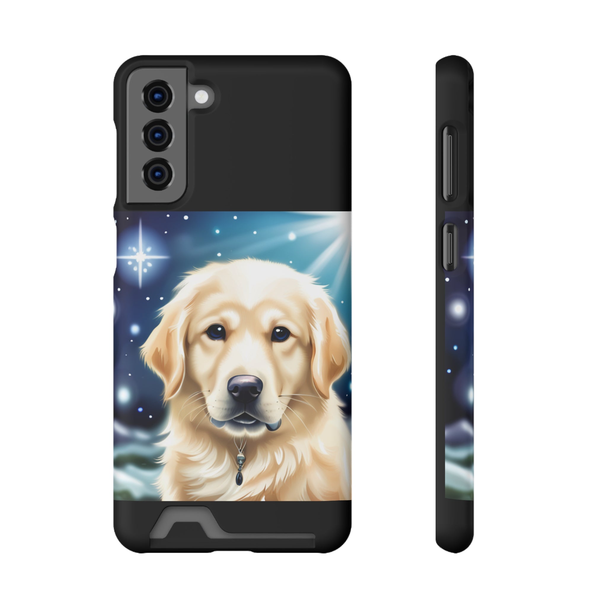 Golden Retriever Stary Night Phone Case with Card Holder