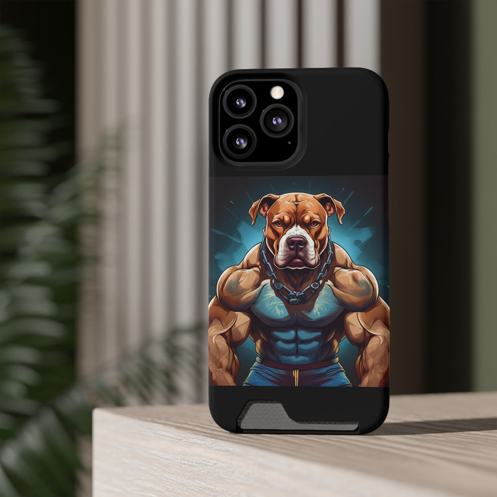 Pitbull Body Builder Phone Case with Card Holder
