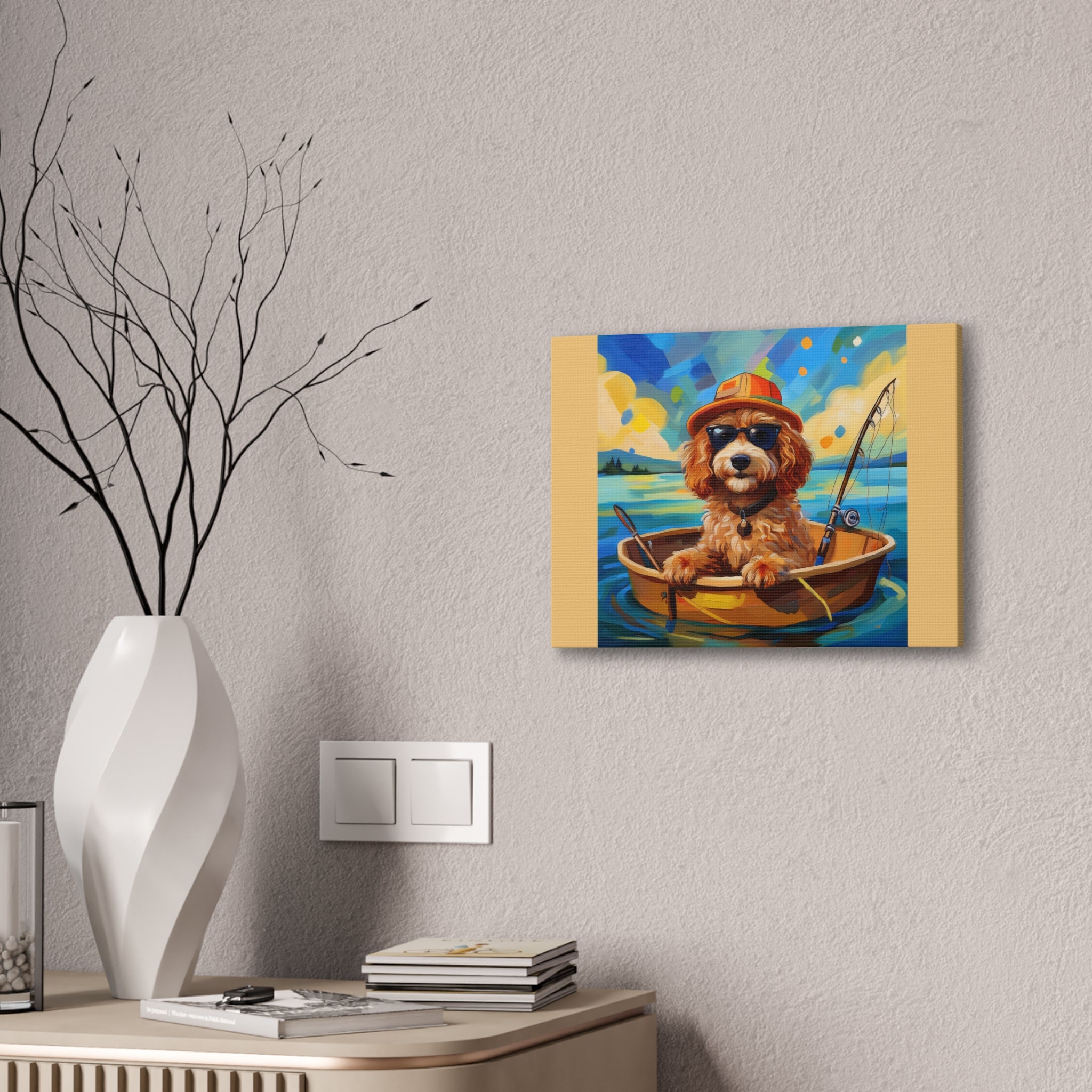 Doodle Fishing Canvas Painting