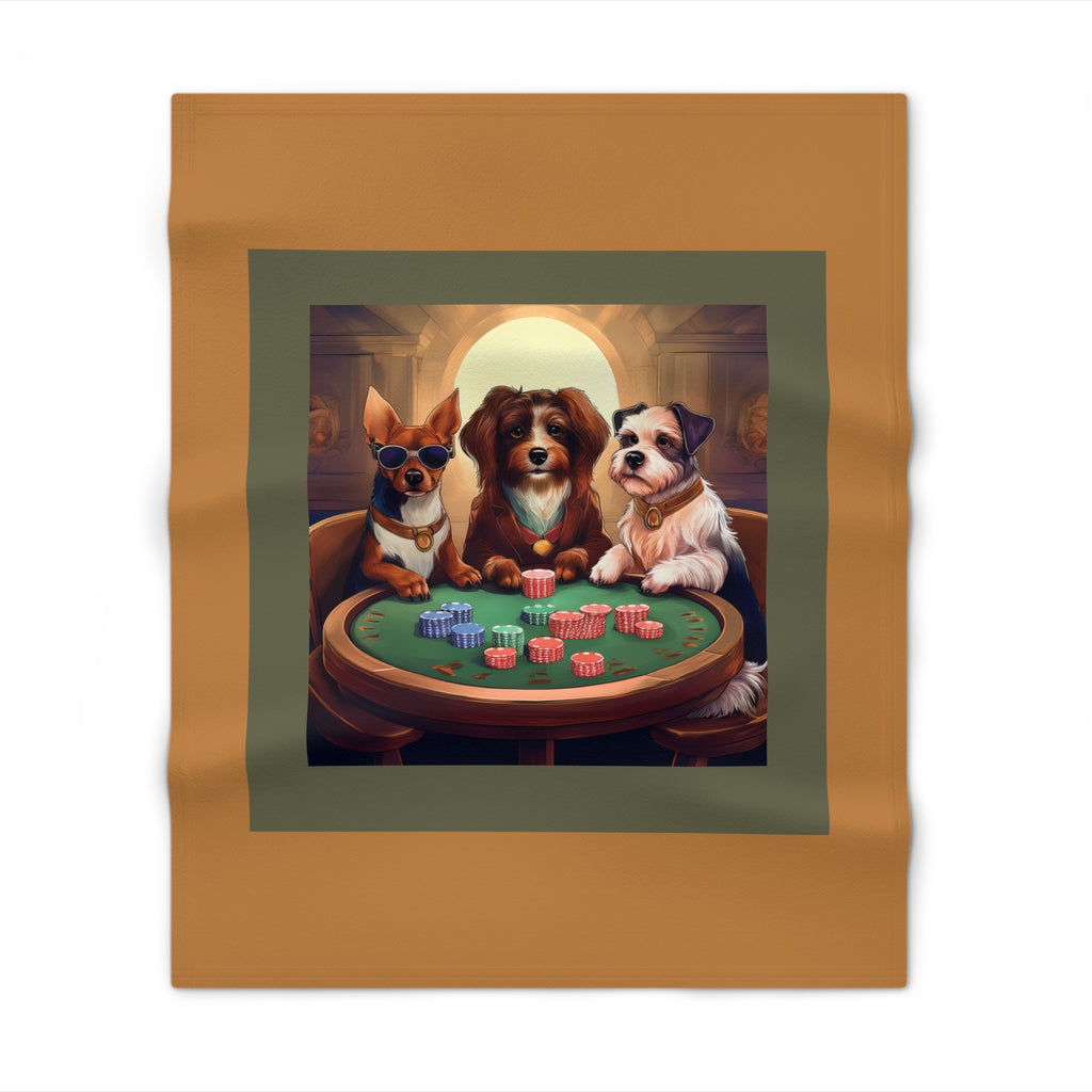 Puppy Poker Throw Blanket