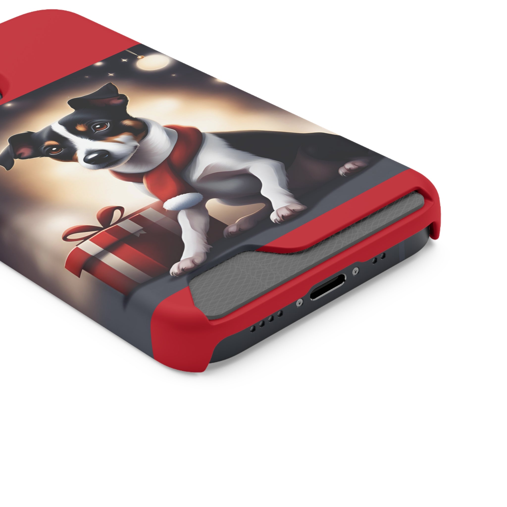 Jack Russel Holiday Phone Case with Card Holder