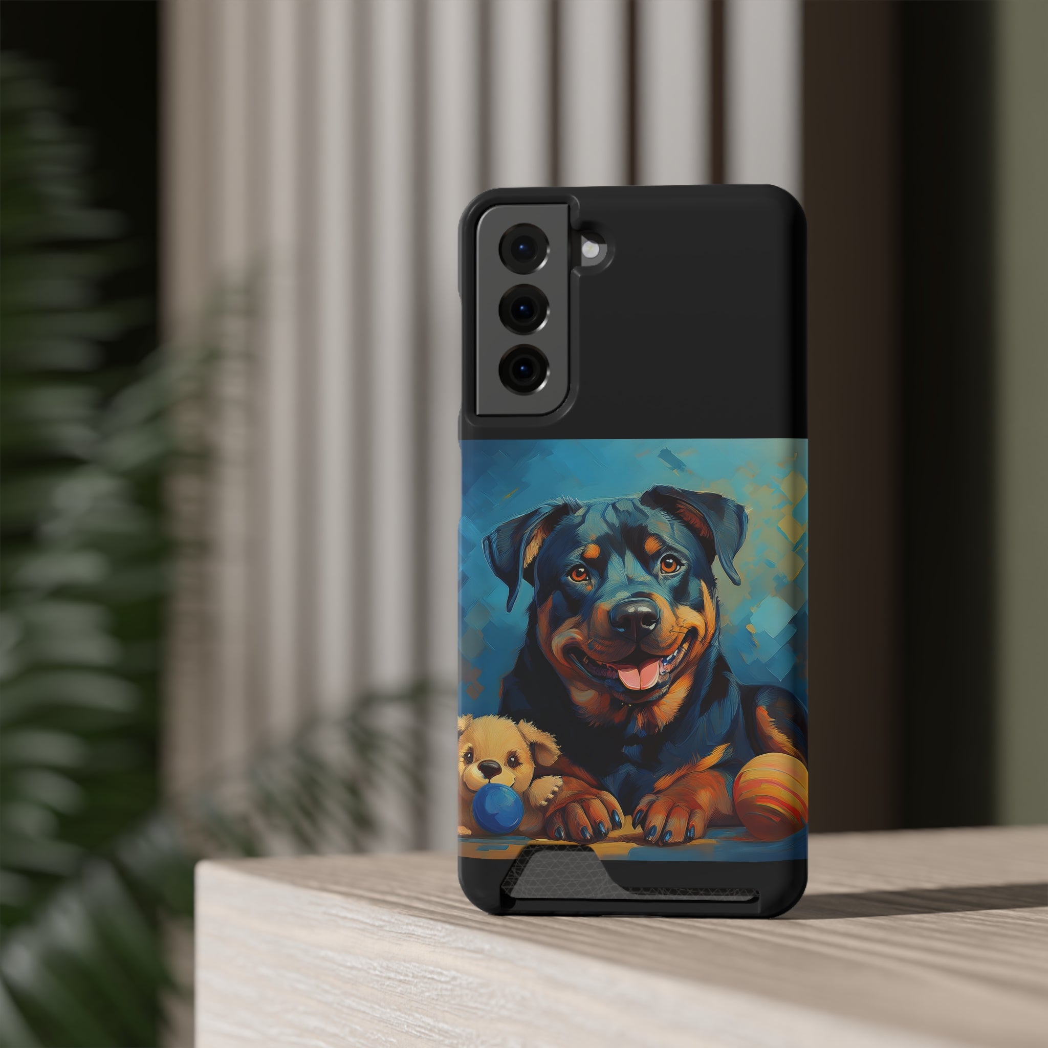 Rottweiler Phone Case with Card Holder