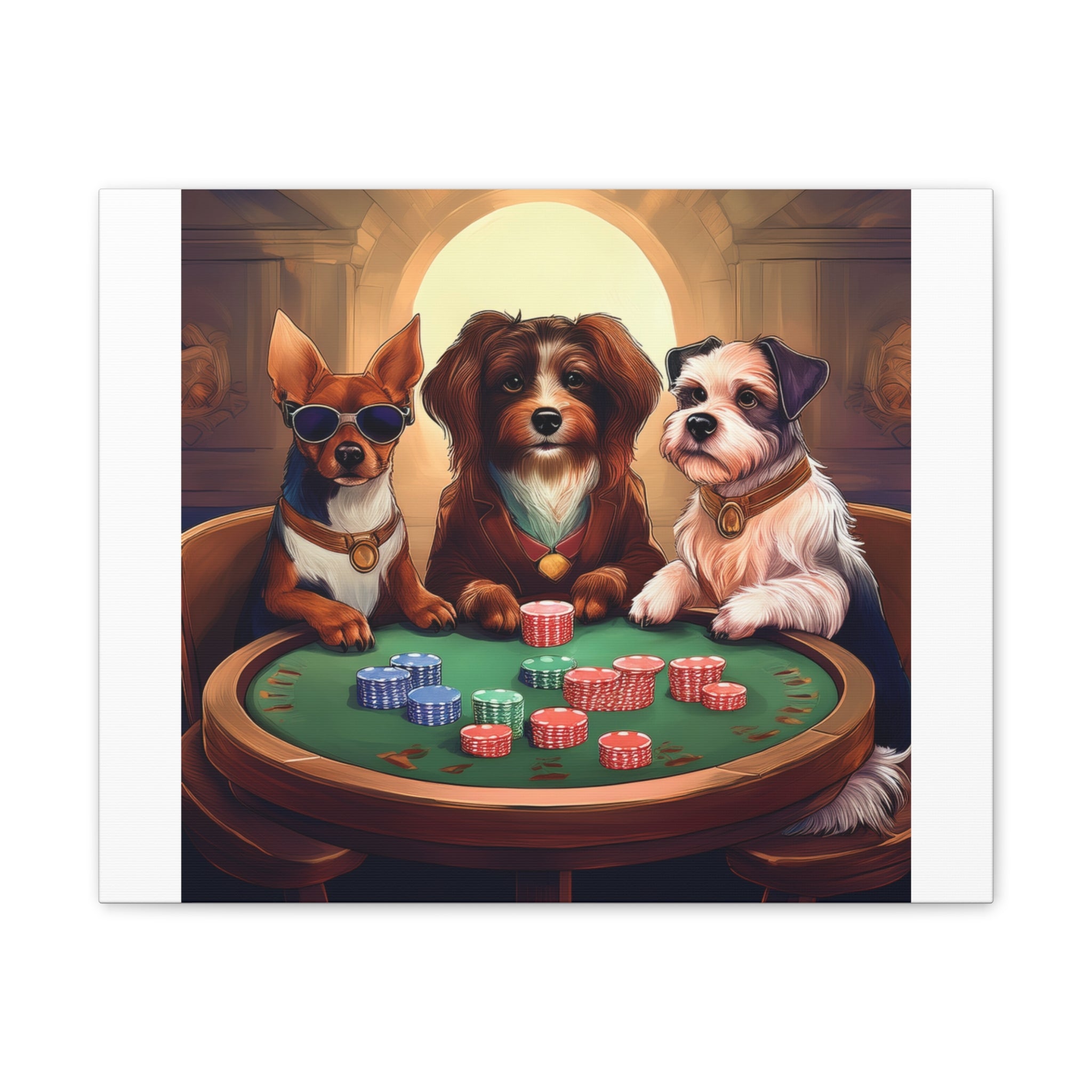 Puppy Poker Canvas Stretched, 0.75"