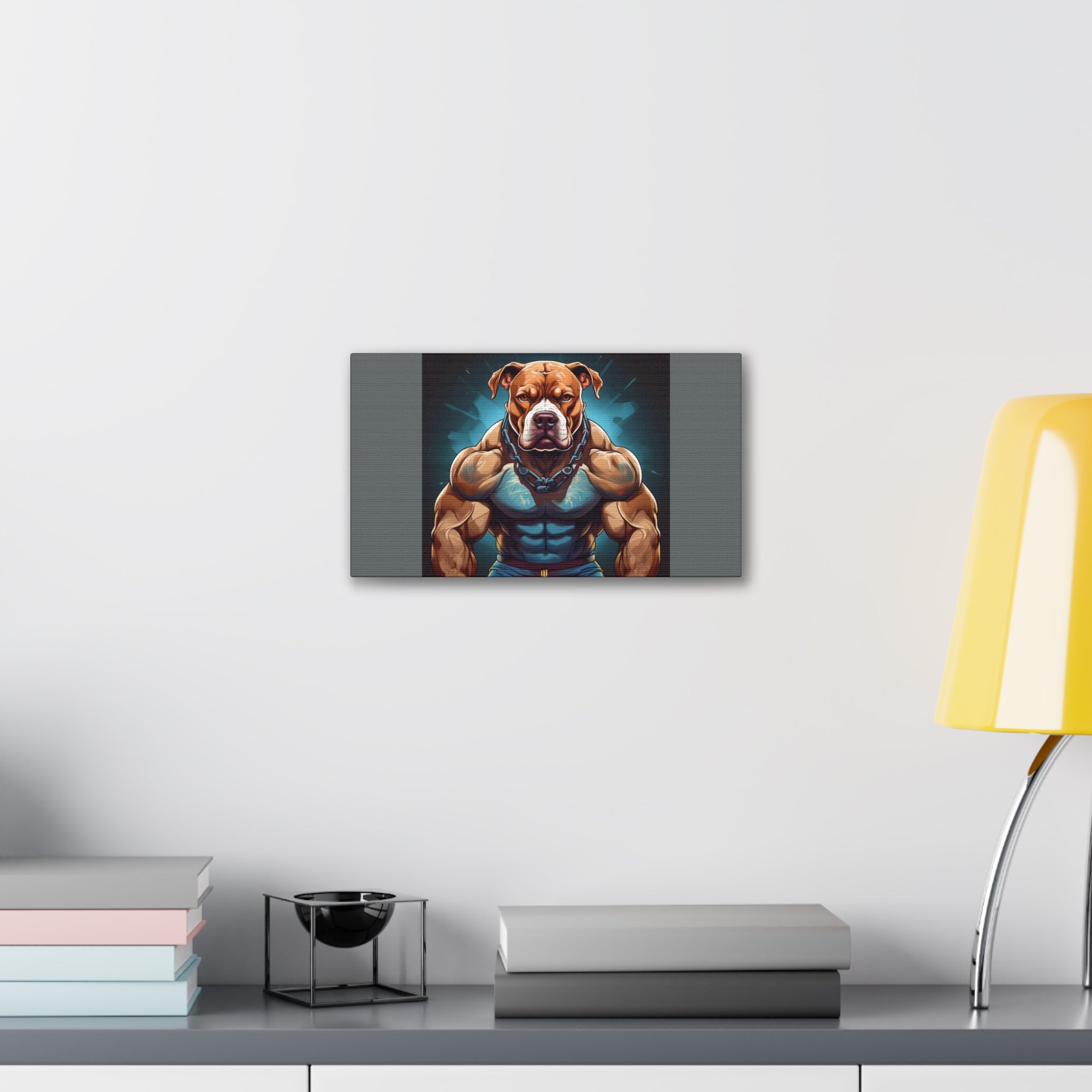 Pitbull Body Builder Cavas Painting