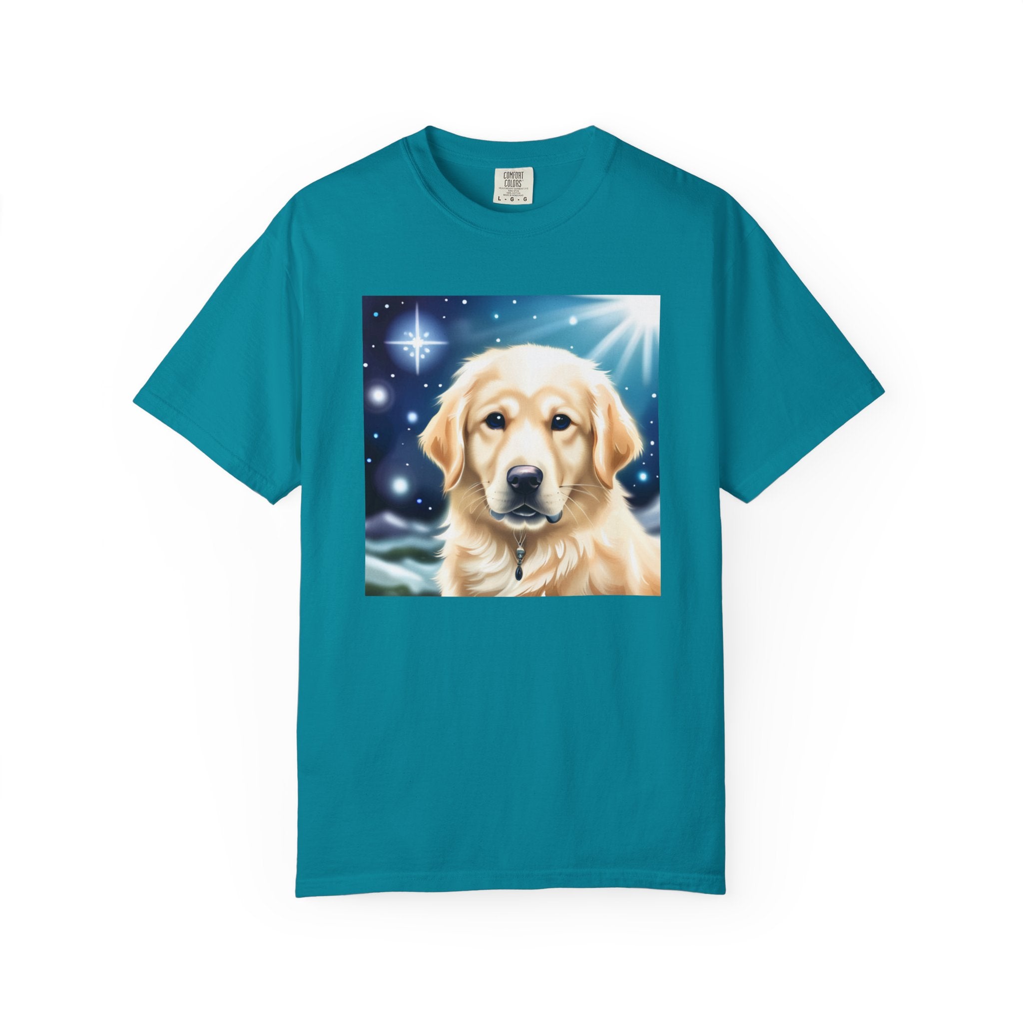 Golden Retriever Stary Night Unisex Garment-Dyed T-shirt