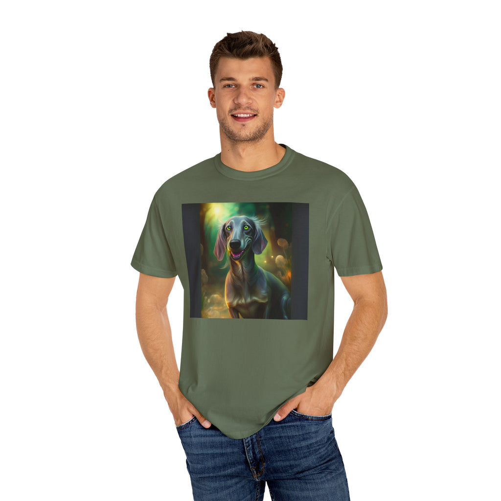Silver Grey Dachshund Unisex Garment-Dyed T-shirt