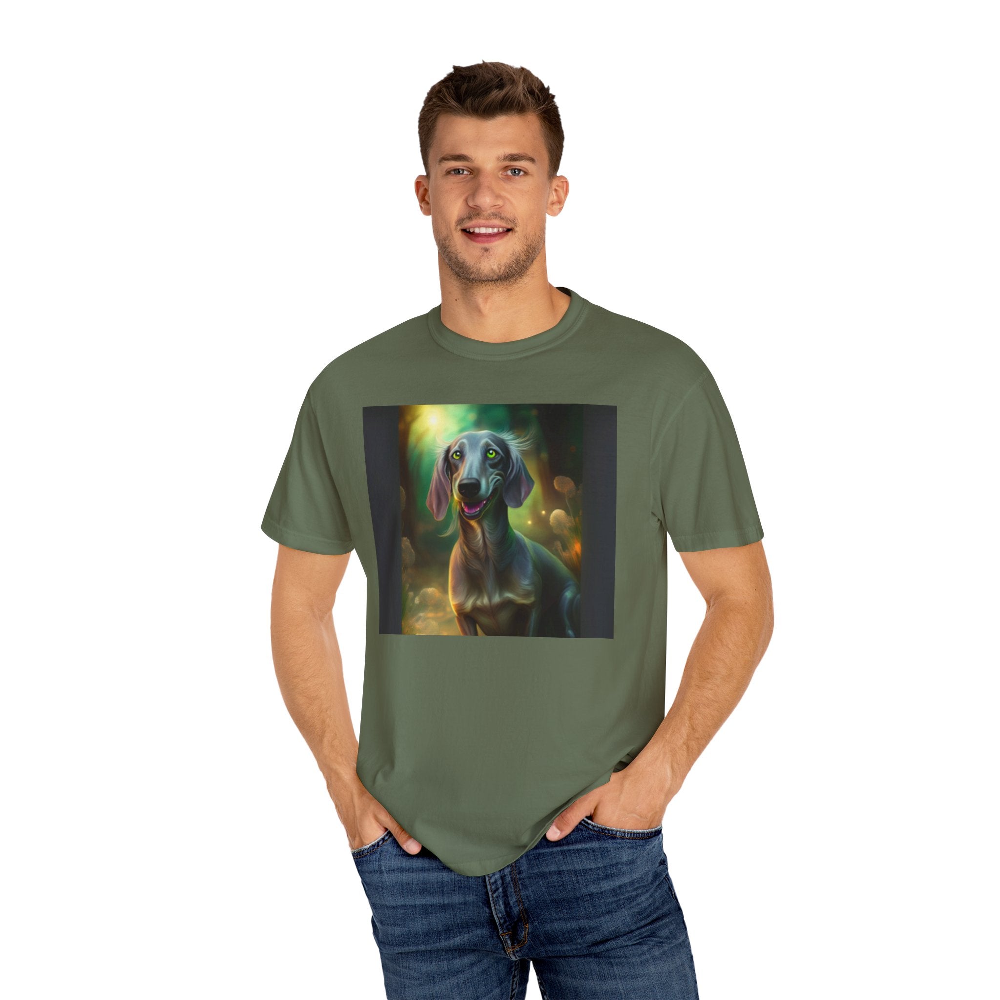 Silver Grey Dachshund Unisex Garment-Dyed T-shirt