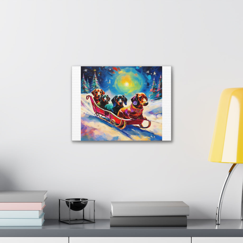 Dachshund Night Sleighride