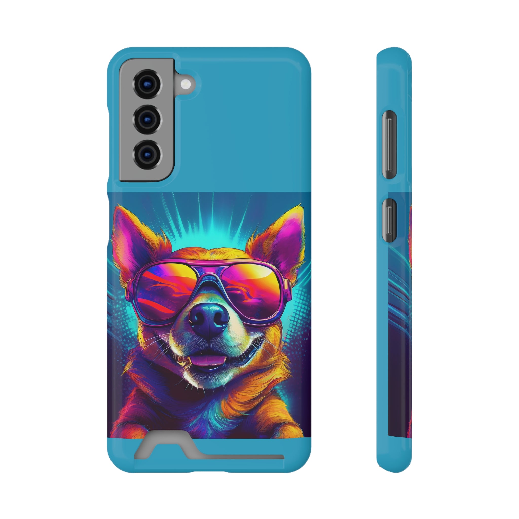 Chihuahua Cool Sunglasses Phone Case with Card Holder
