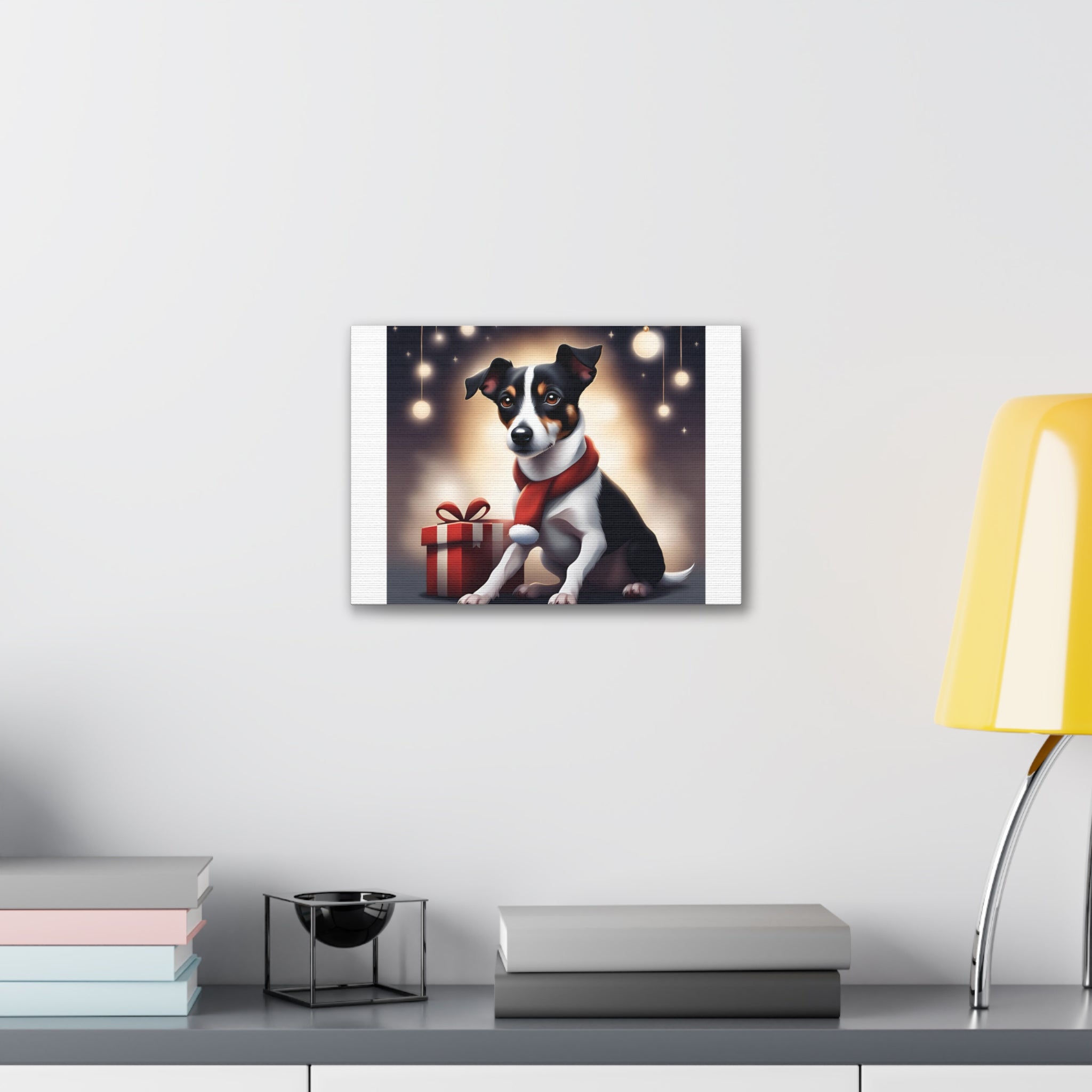 Jack Russel Holiday Canvas Stretched, 0.75"
