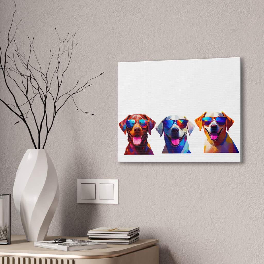 3 Labs Sunglasses Canvas Painting