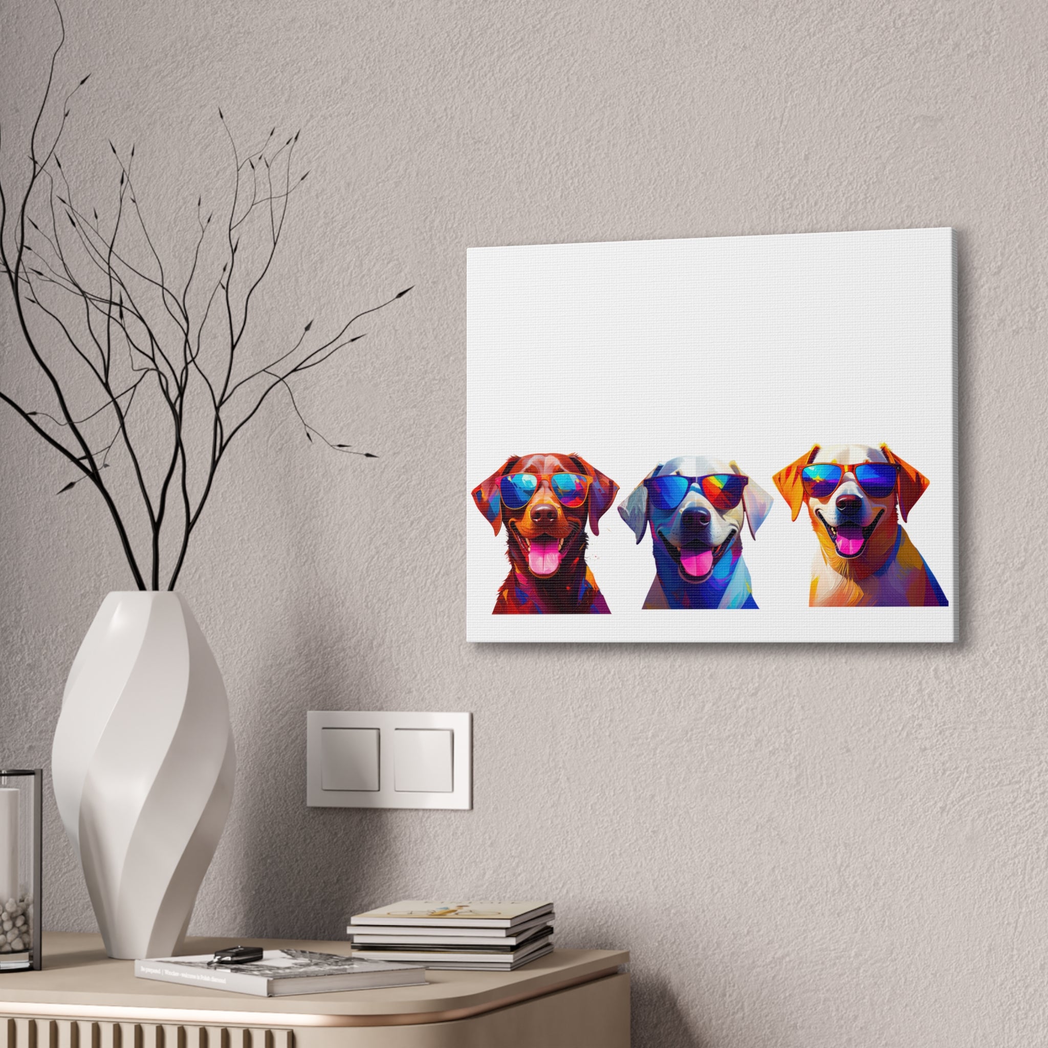 3 Labs Sunglasses Canvas Painting