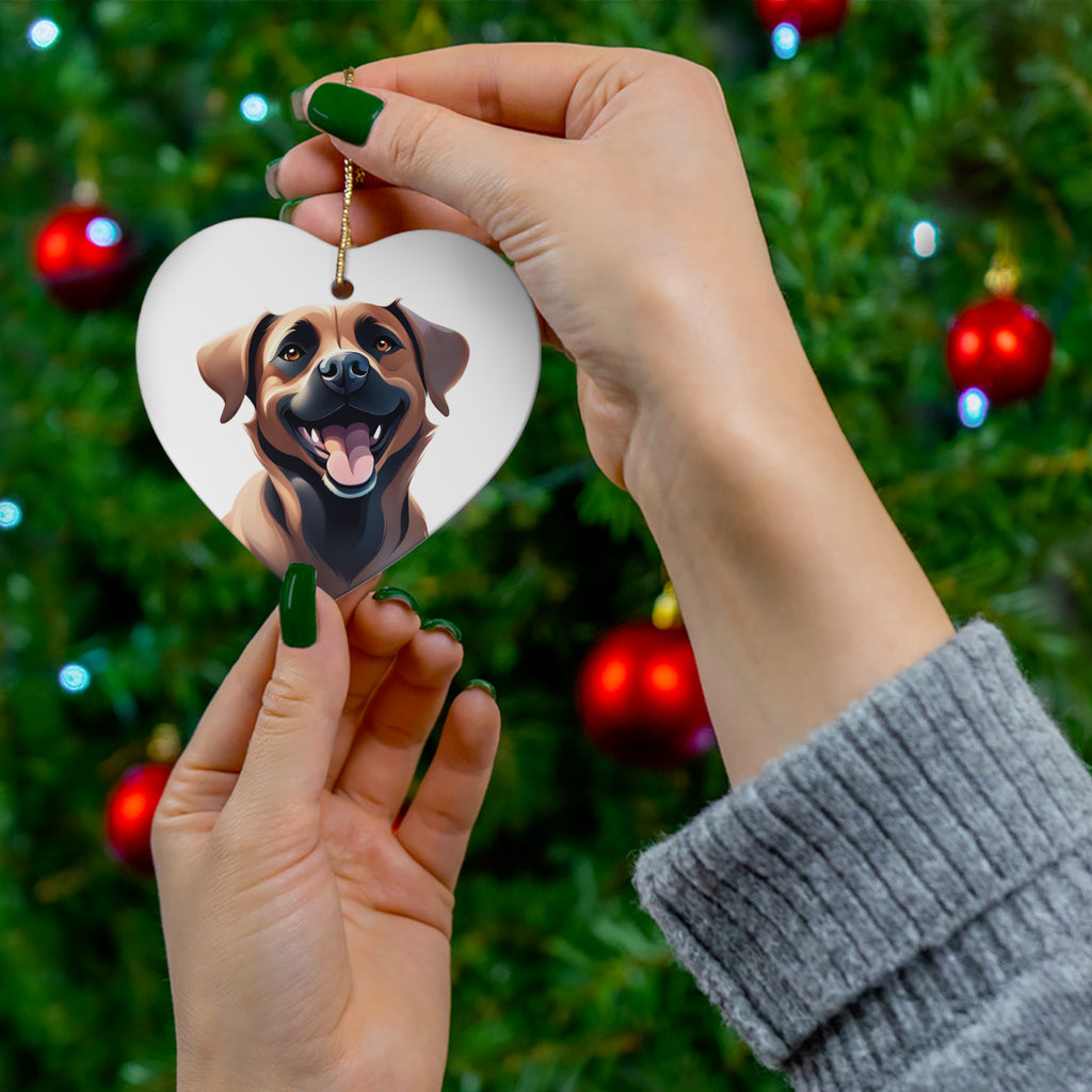 Black Mouth Cur Ceramic Ornament